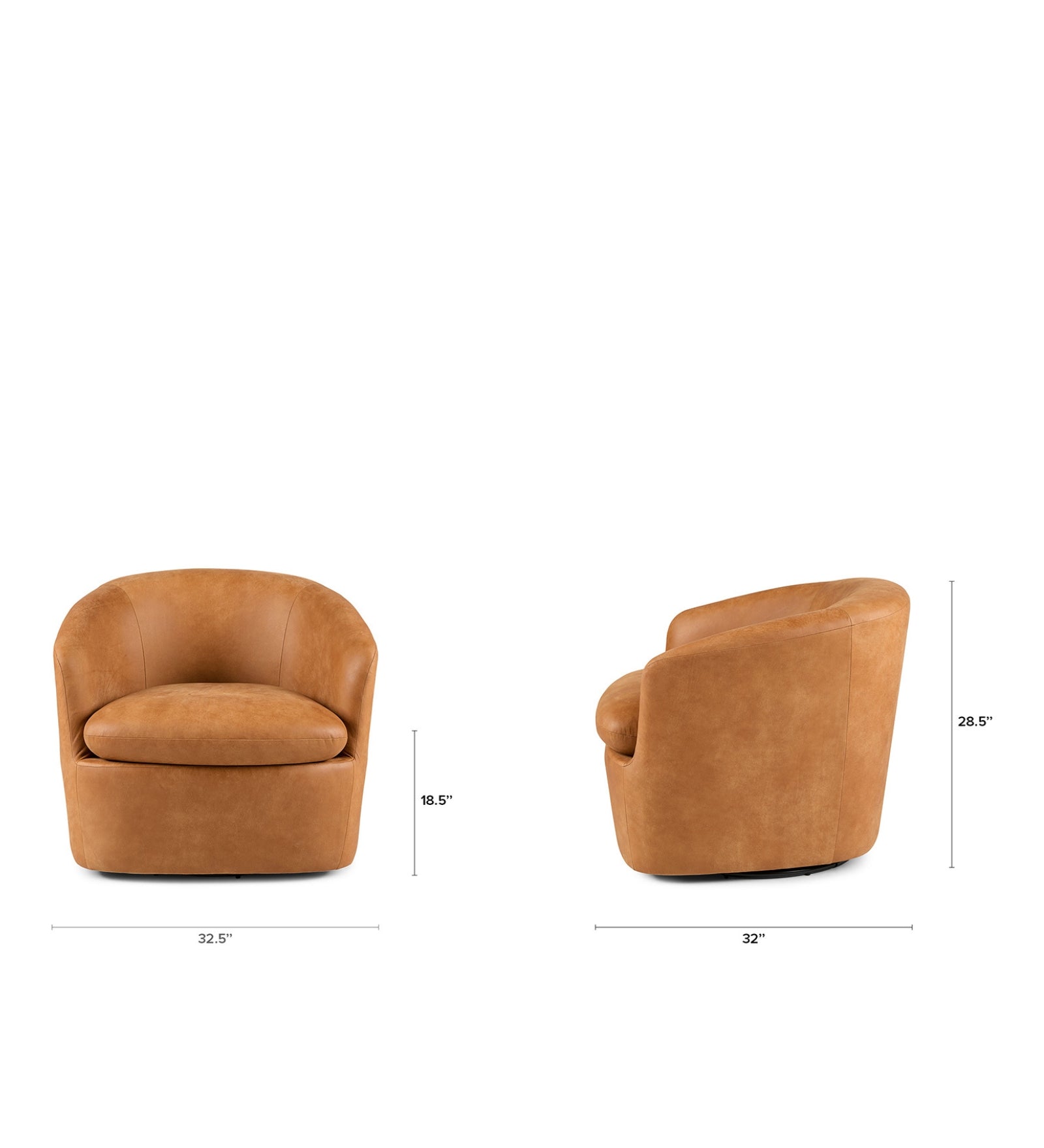 Rusty Leatherette Swivel Chair in Cinnamon Brown Colour