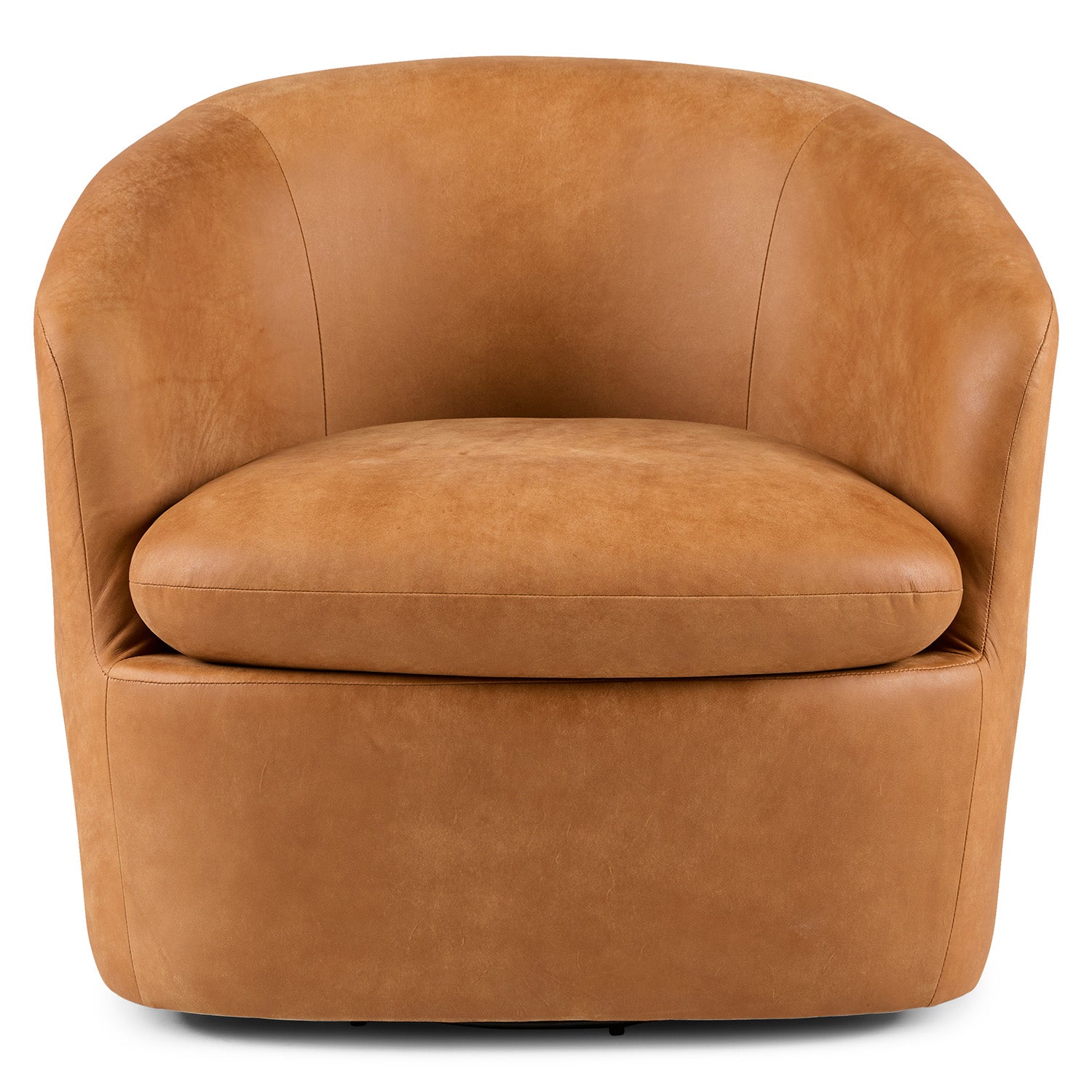Rusty Leatherette Swivel Chair in Cinnamon Brown Colour
