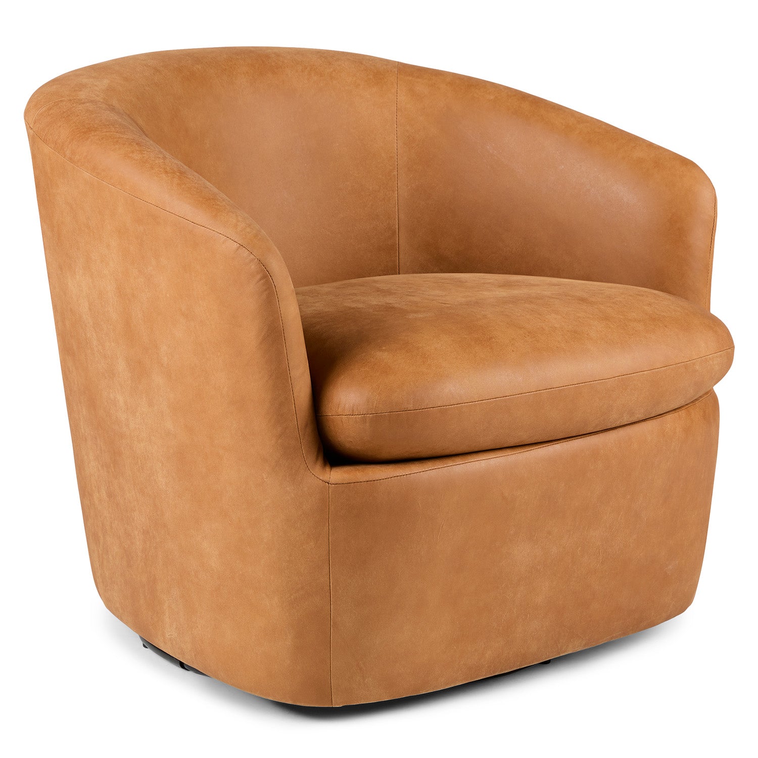 Rusty Leatherette Swivel Chair in Cinnamon Brown Colour