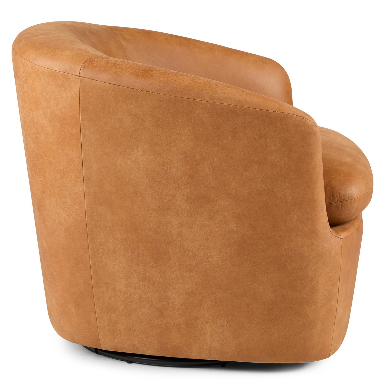 Rusty Leatherette Swivel Chair in Cinnamon Brown Colour