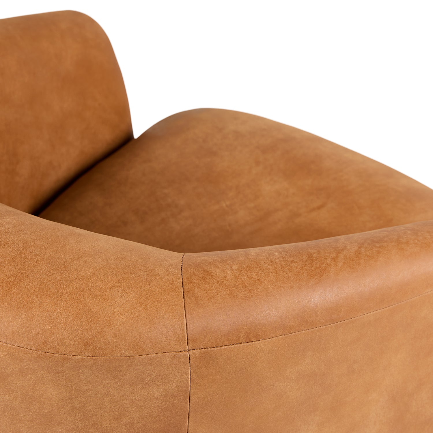 Rusty Leatherette Swivel Chair in Cinnamon Brown Colour