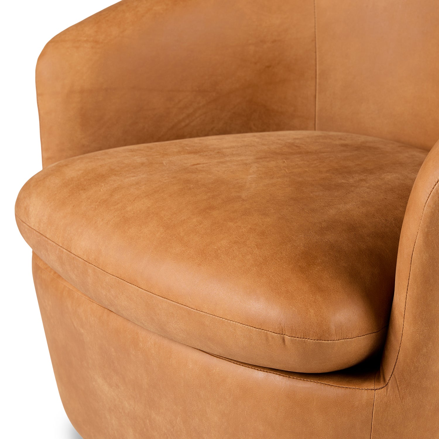 Rusty Leatherette Swivel Chair in Cinnamon Brown Colour