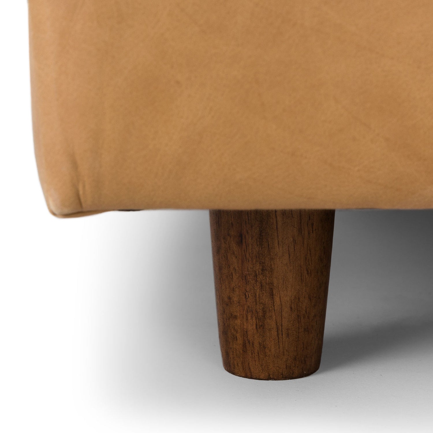 Sven Leatherette Armless Chaise Lounger In Brown Colour - Febonic Living