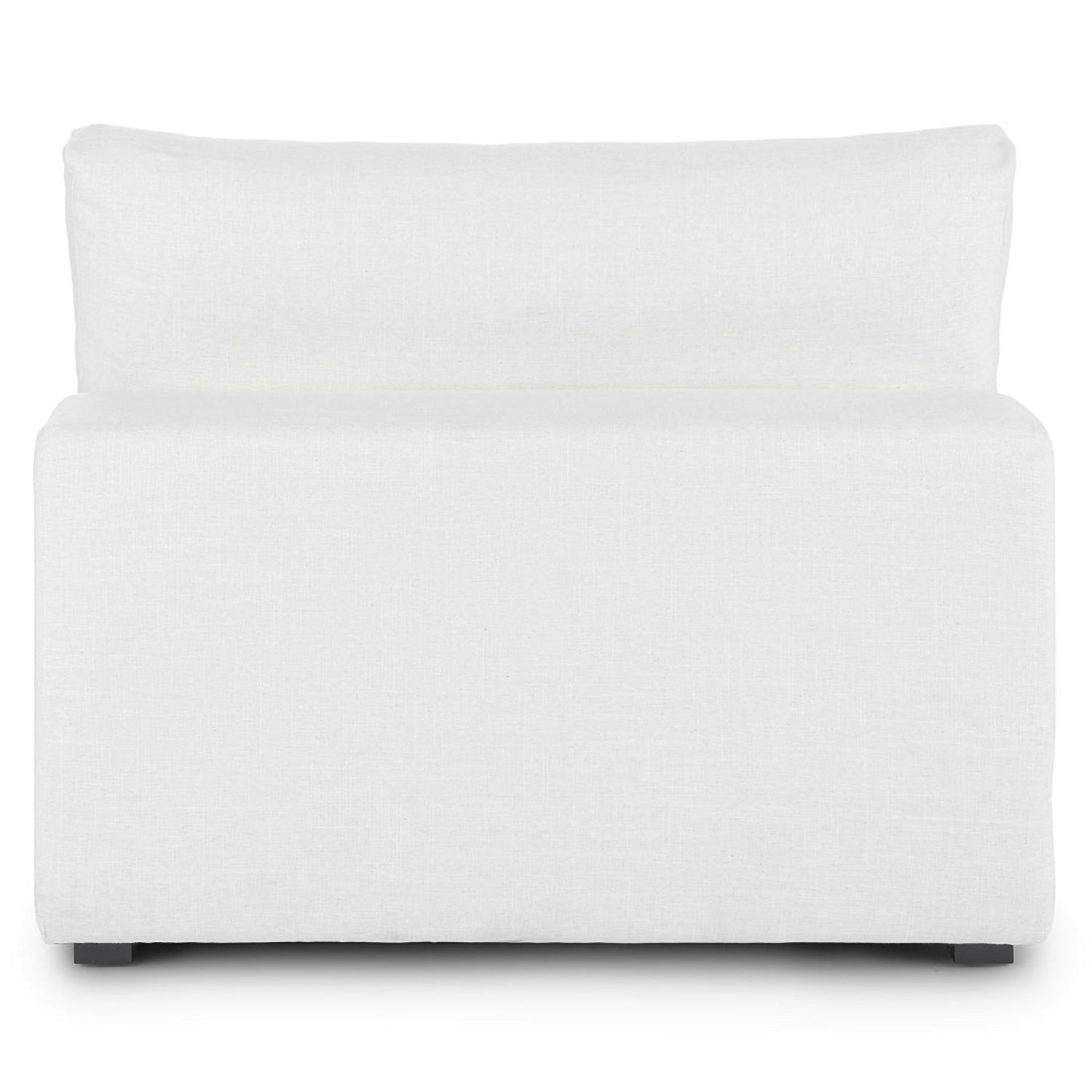 Beta Fabric Armless Lounger In Ivory Cream Colour - Febonic Living