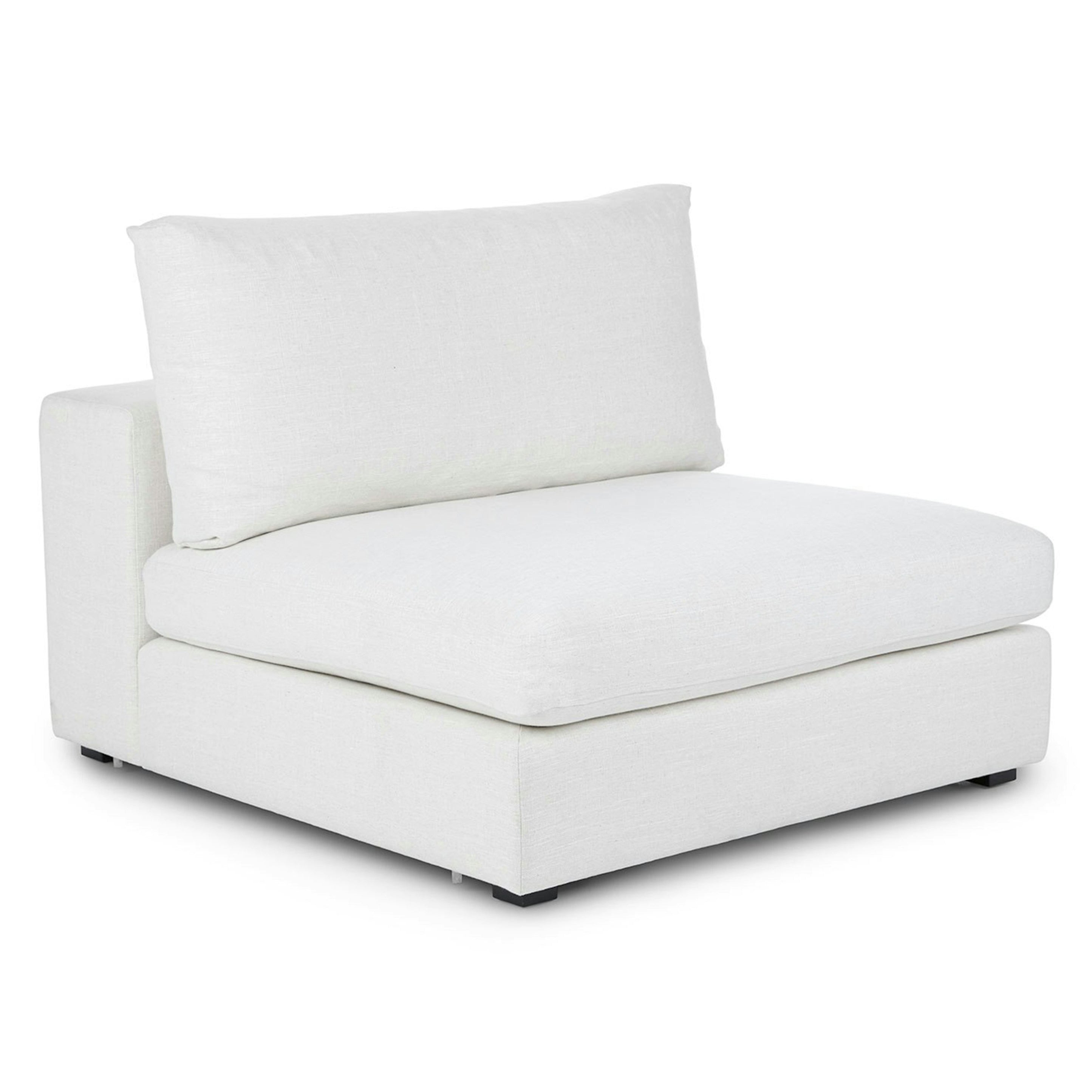 Beta Fabric Armless Lounger In Ivory Cream Colour - Febonic Living