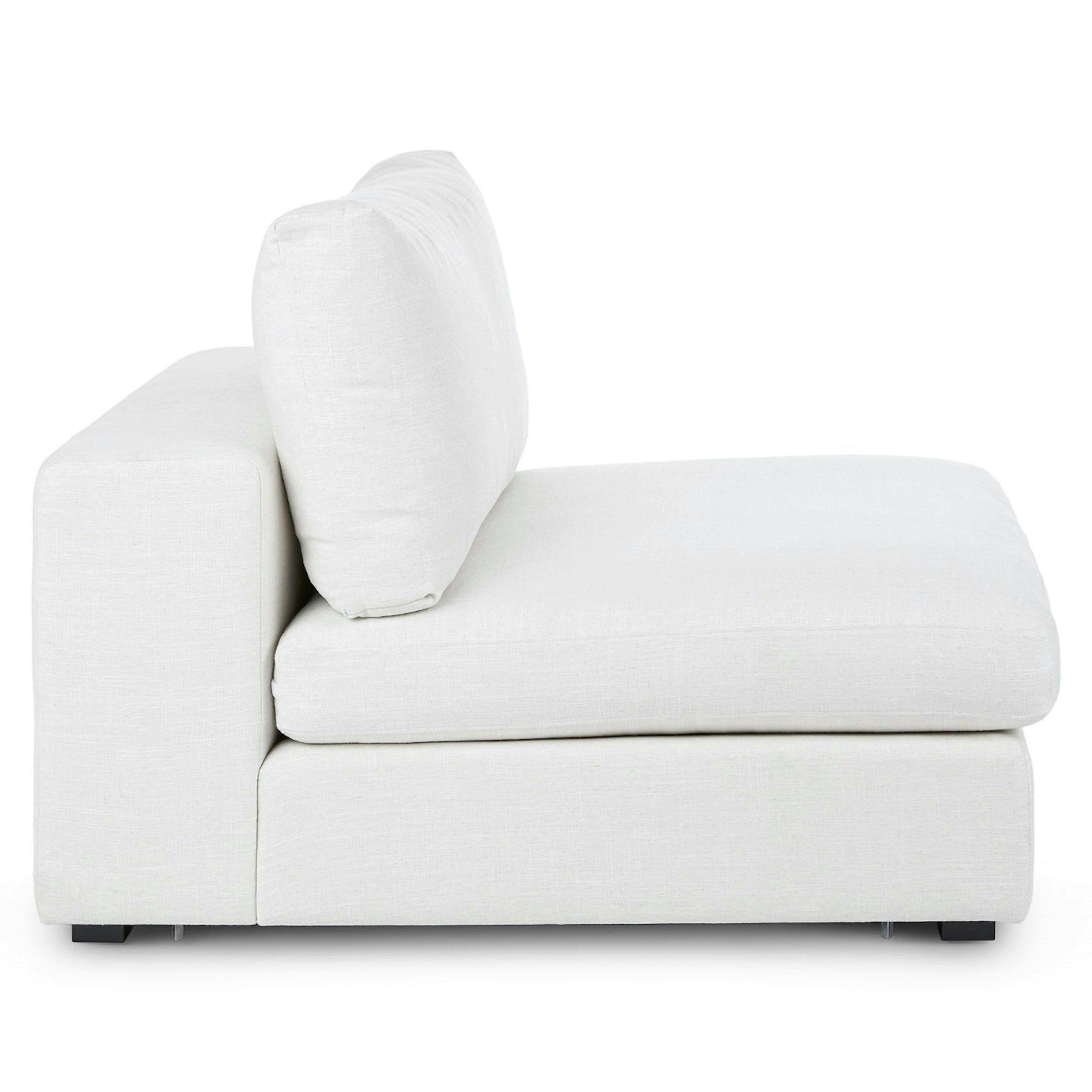 Beta Fabric Armless Lounger In Ivory Cream Colour - Febonic Living
