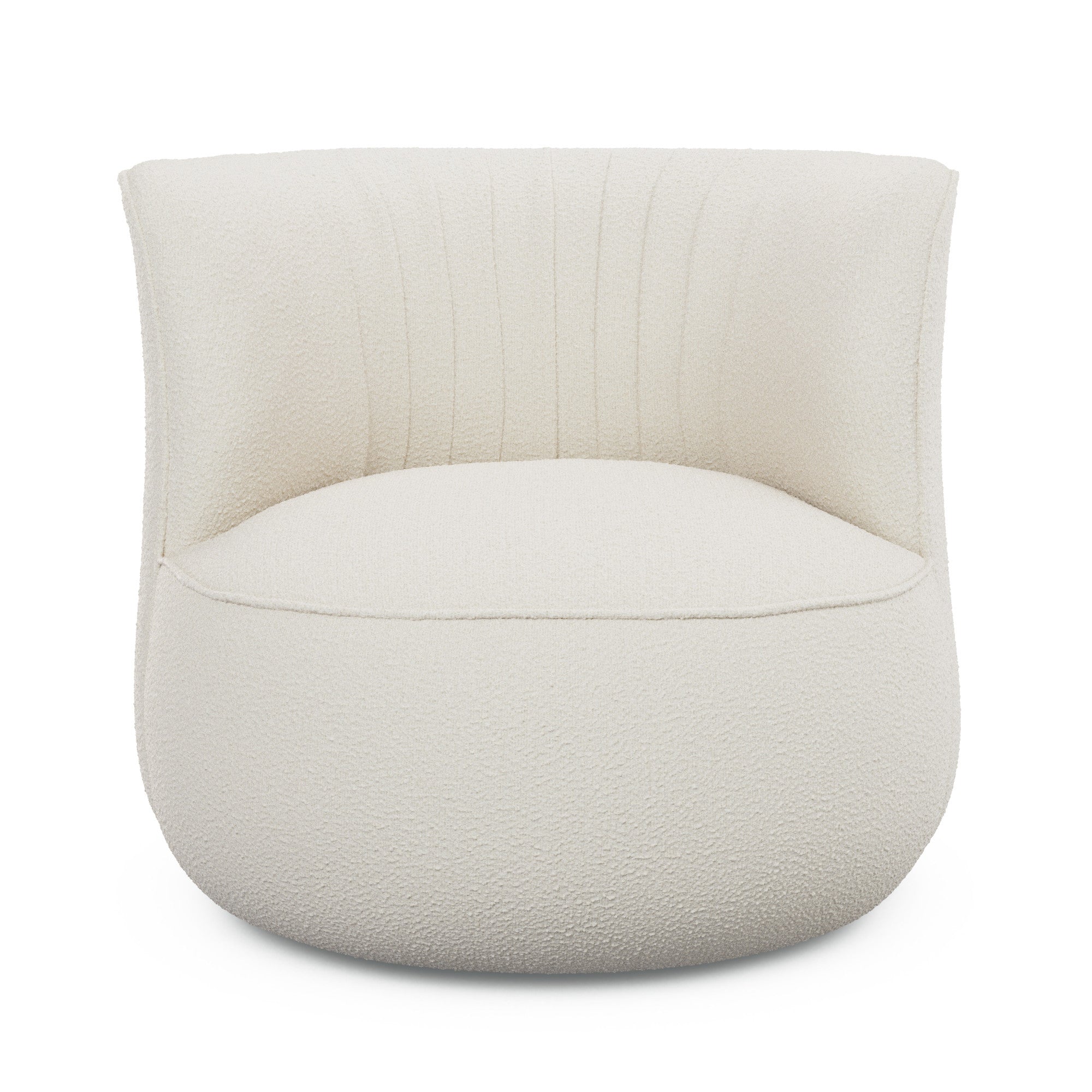 Bijo Boucle Fabric Lounge Chair in Shell White Colour - Febonic Living