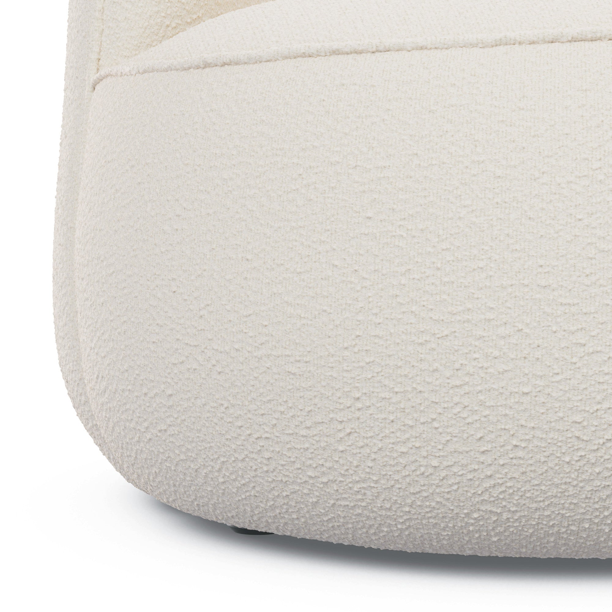 Bijo Boucle Fabric Lounge Chair in Shell White Colour - Febonic Living