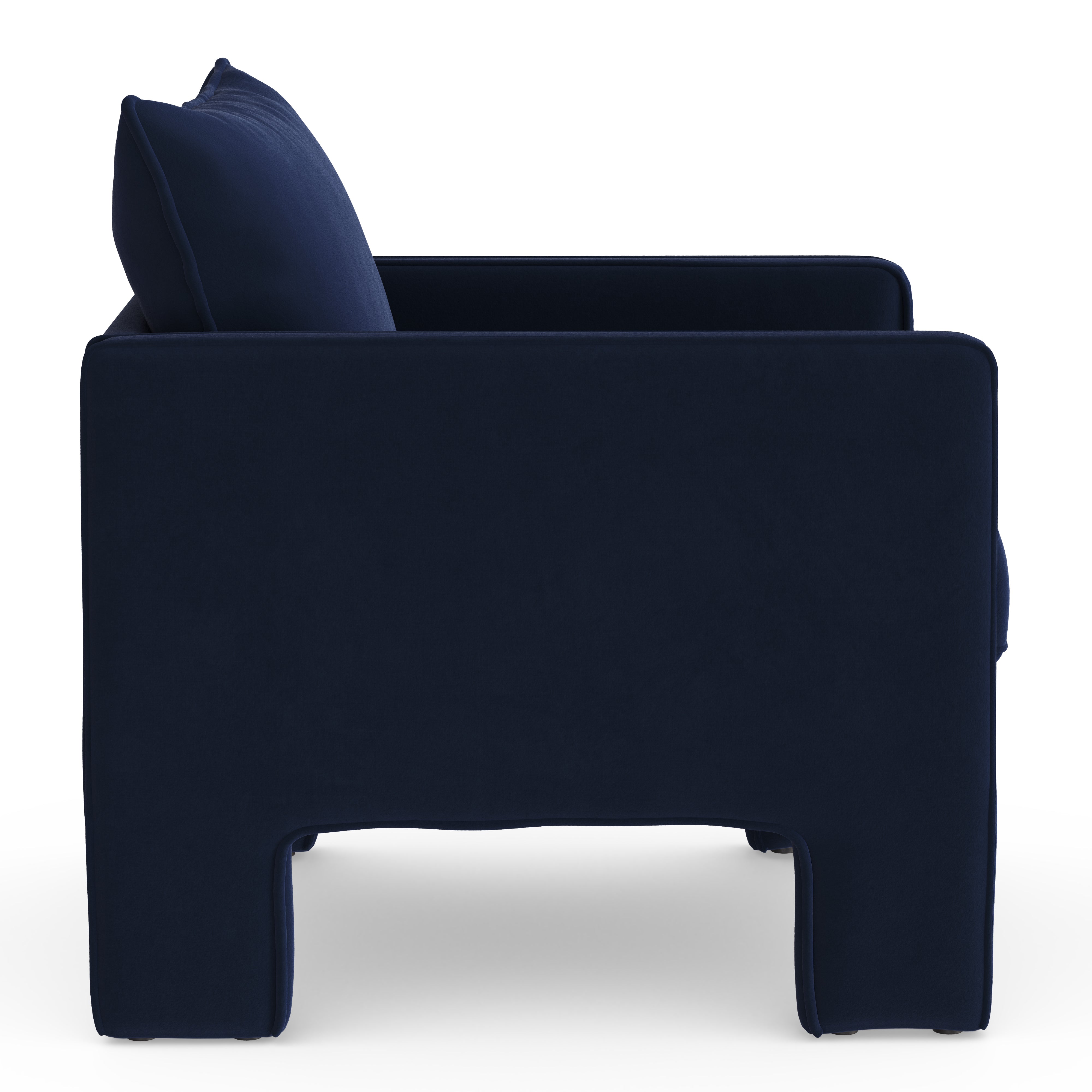 Haley Velvet Lounge Chair in Indigo Blue Colour - Febonic Living