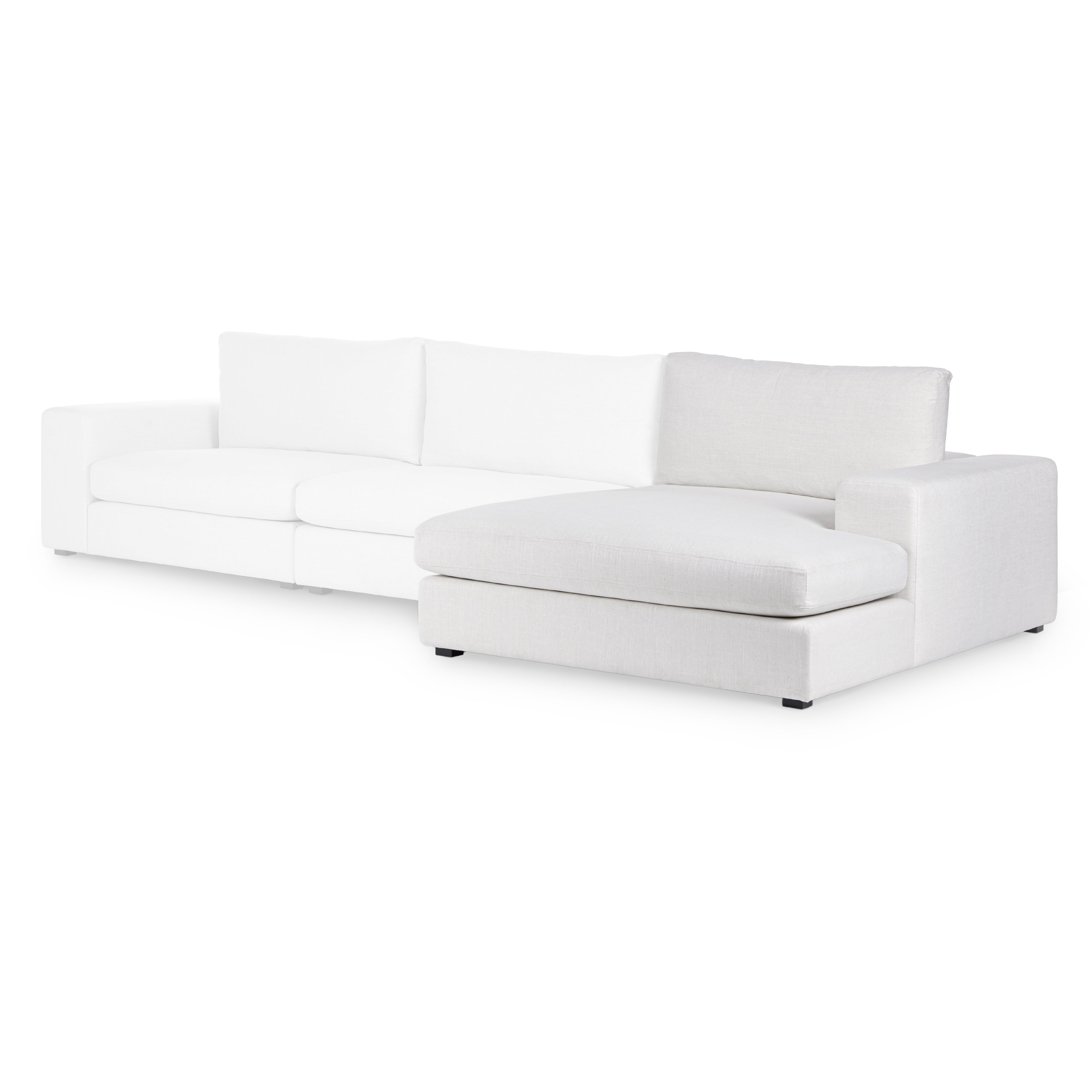 Beta Fabric RHS Chaise Lounger In Ivory Cream Colour - Febonic Living