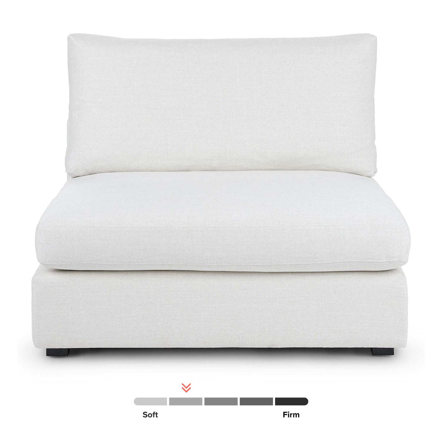 Beta Fabric Armless Lounger In Ivory Cream Colour - Febonic Living