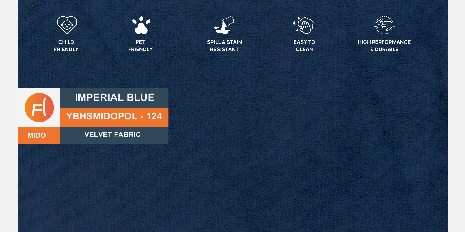 Yara Velvet Fabric 3 Seater Sofa In Imperial Blue Colour - Febonic Living