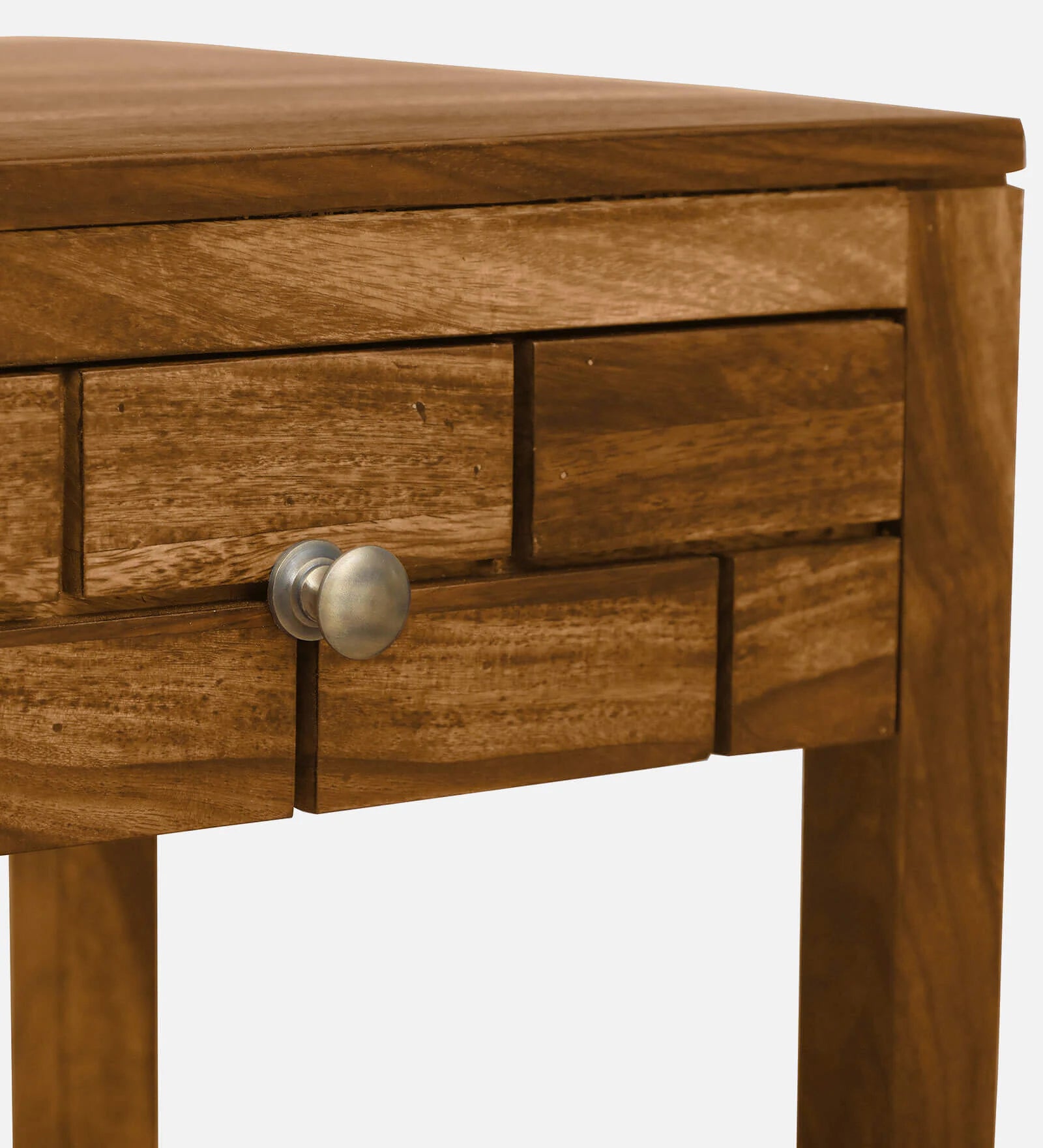Imani Sheesham Wood Bedside Table In Rustic Teak Finish - Febonic Living