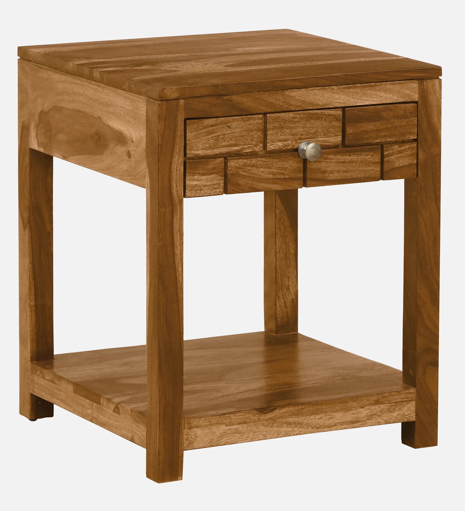 Imani Sheesham Wood Bedside Table In Rustic Teak Finish - Febonic Living