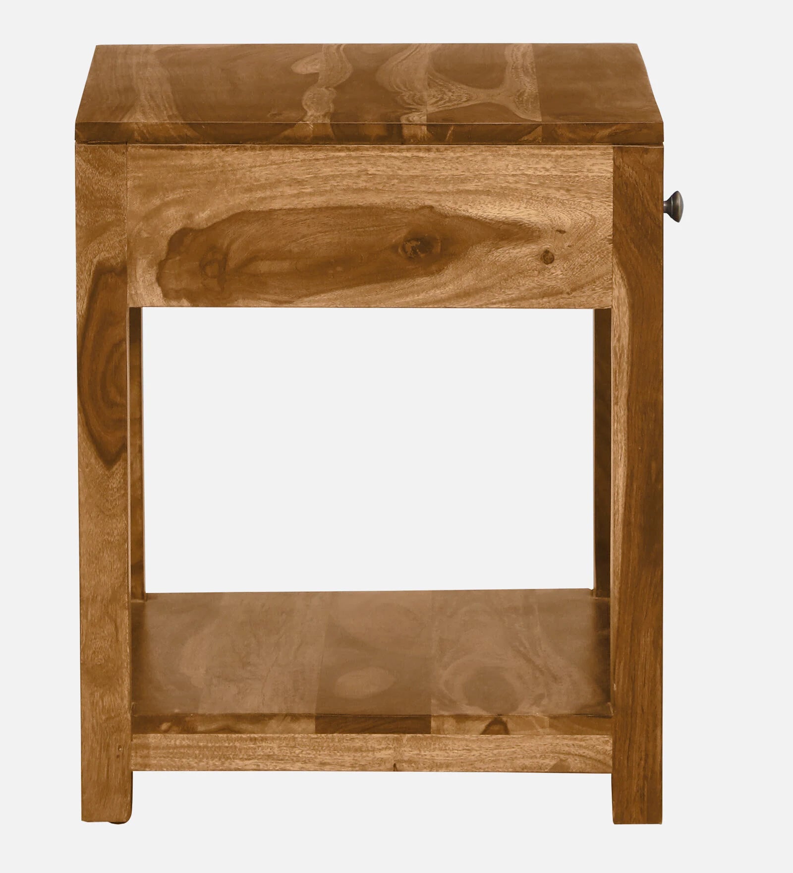 Imani Sheesham Wood Bedside Table In Rustic Teak Finish - Febonic Living