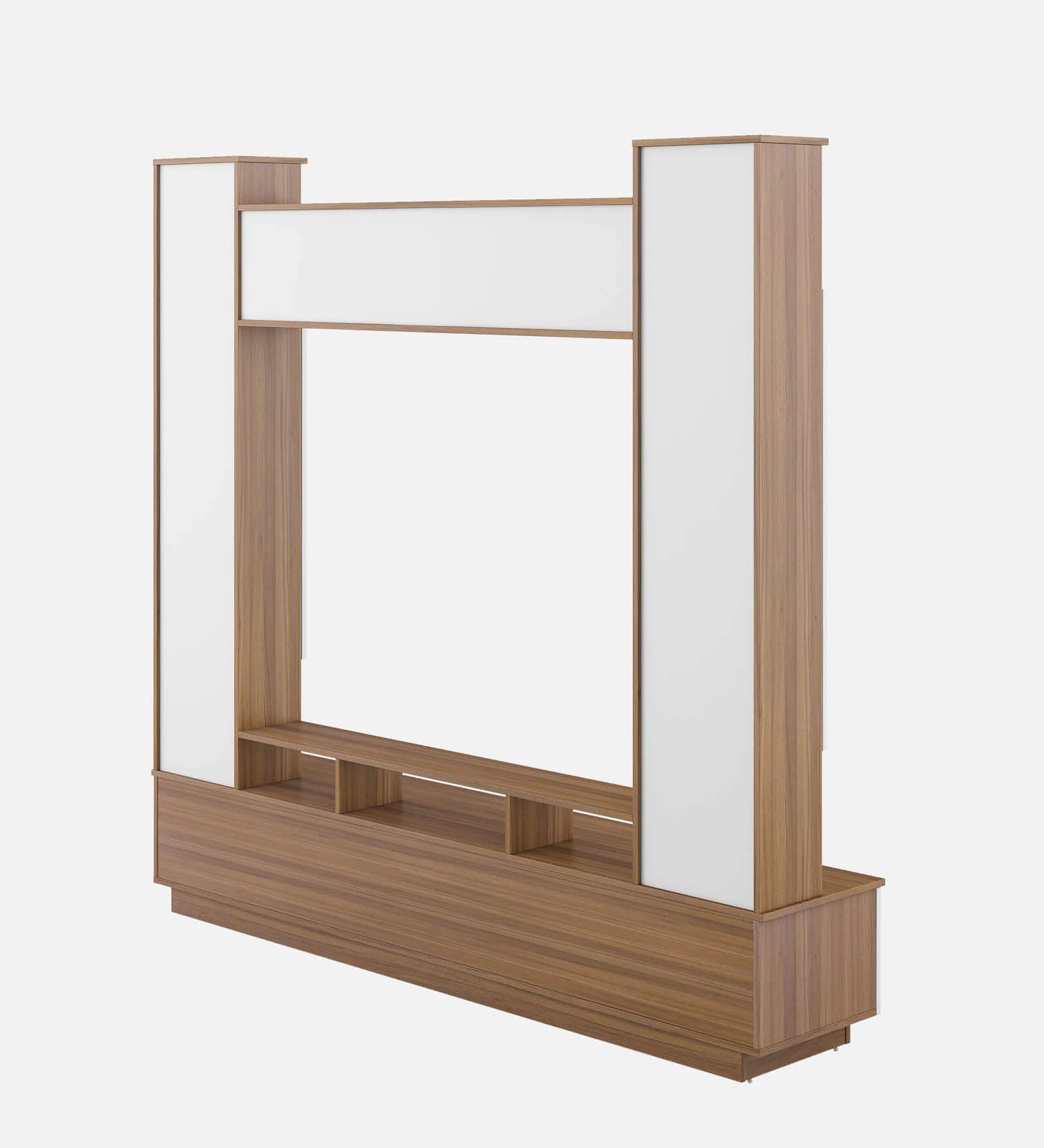 Janet Tv Unit in Frosty White and Oral Wallnut Finish