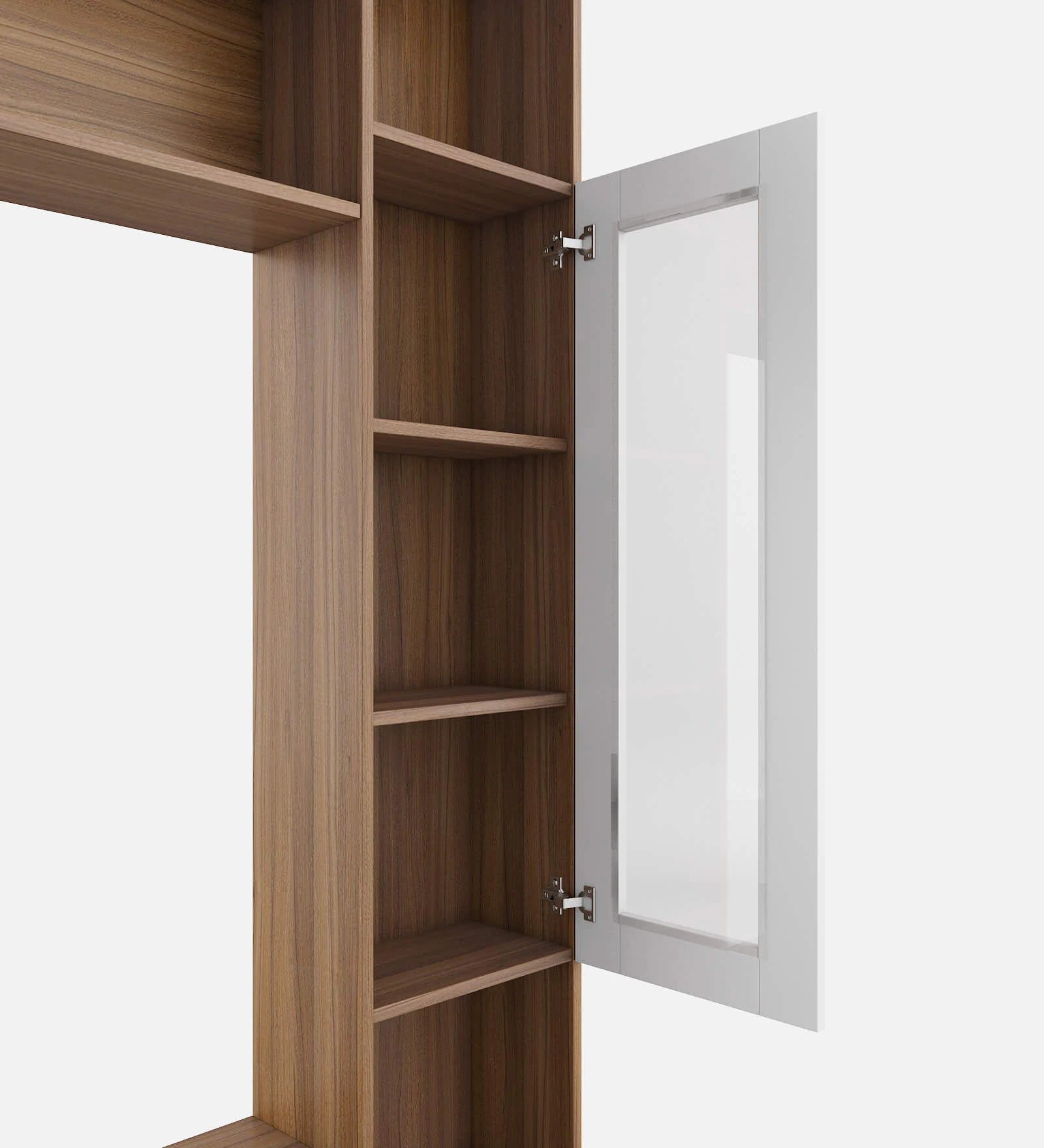 Kohat TV Unit In Frosty White and Oral Walnut Finish - Febonic Living