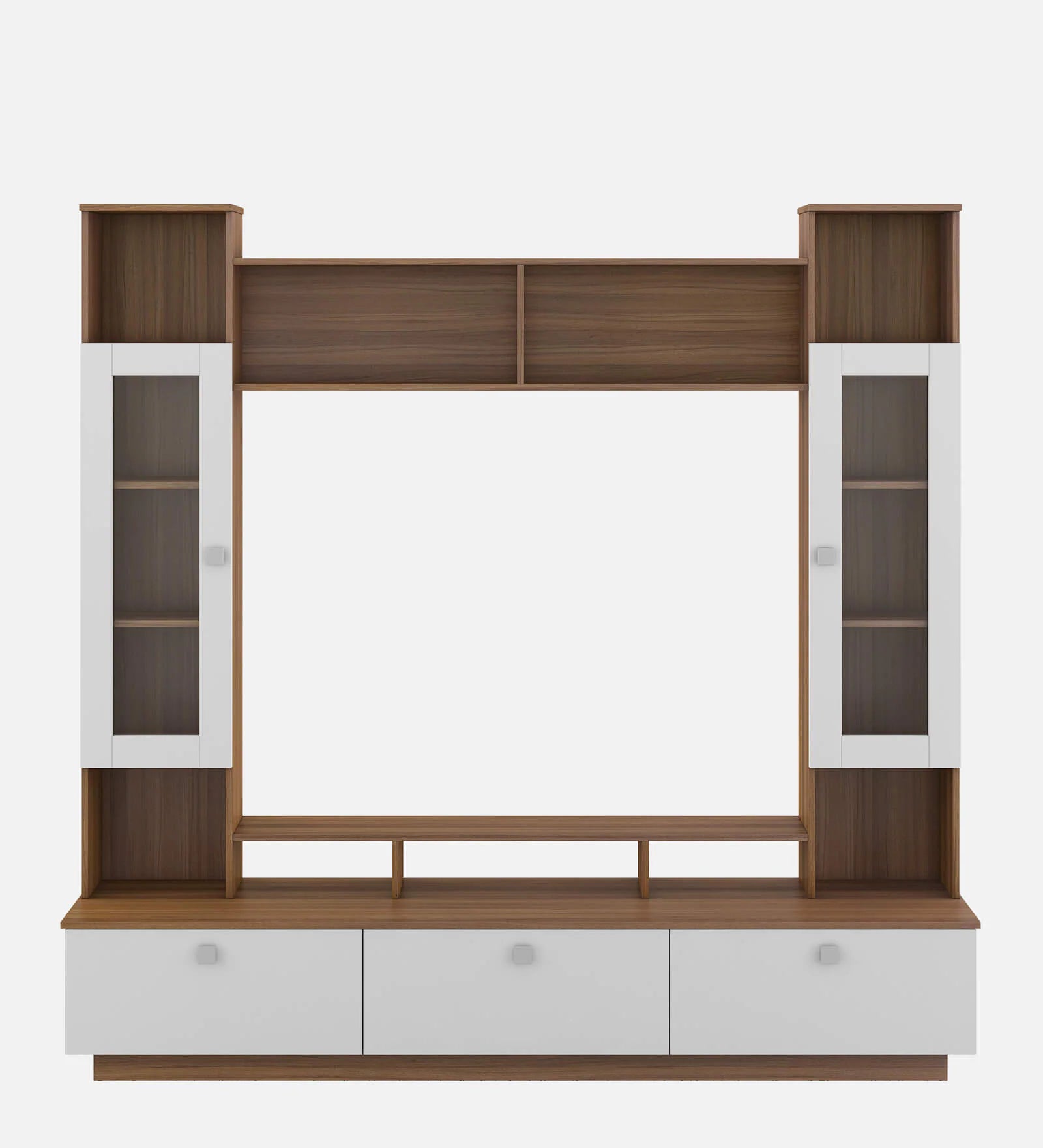 Janet Tv Unit in Frosty White and Oral Wallnut Finish