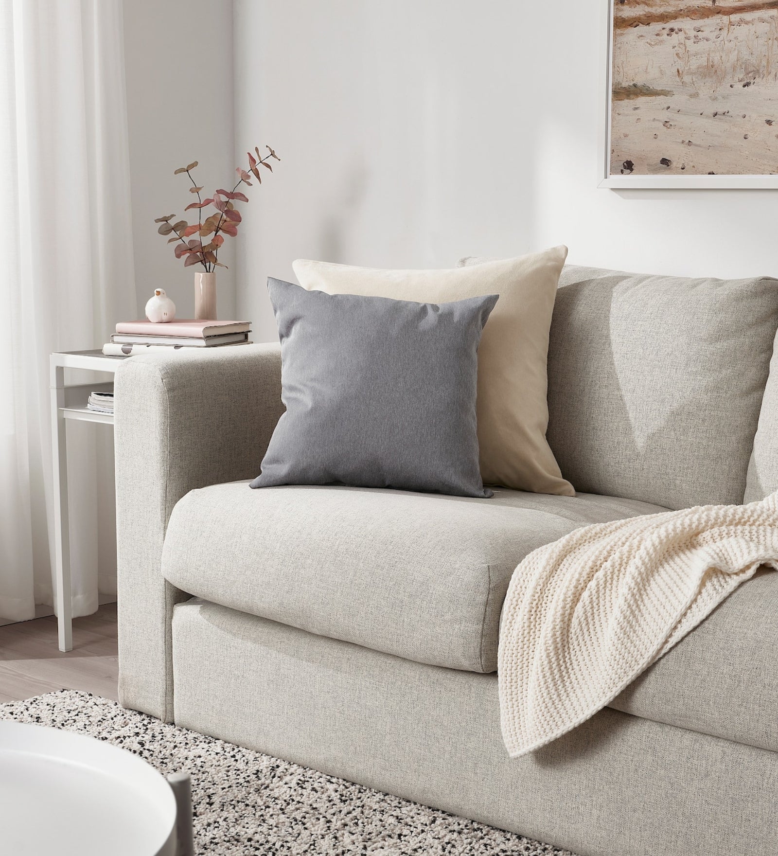 Karal Fabric (16x16in) Sofa PillowsIn Charcoal Grey Colour (Pack of 2) - Febonic Living