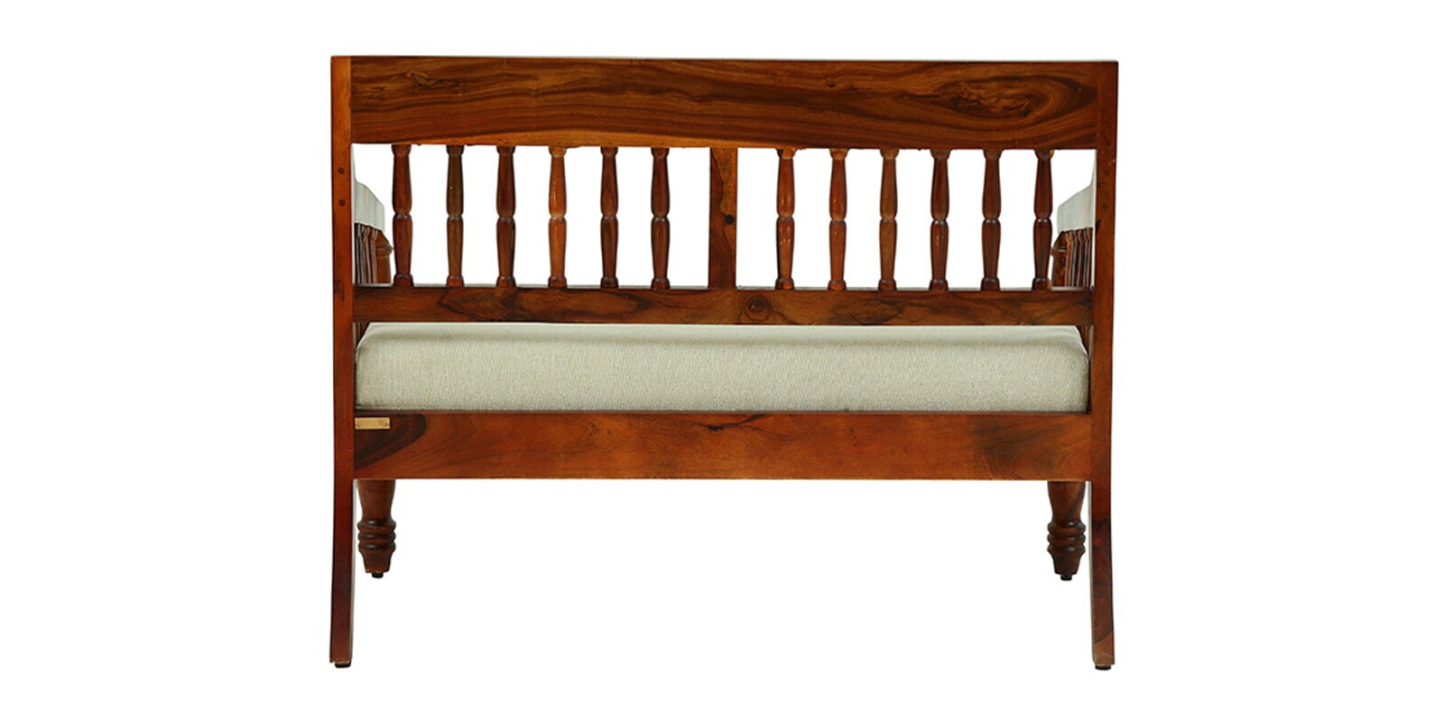 Omat Sheesham Wood 2 Seater Sofa In Honey Oak Finish - Febonic Living