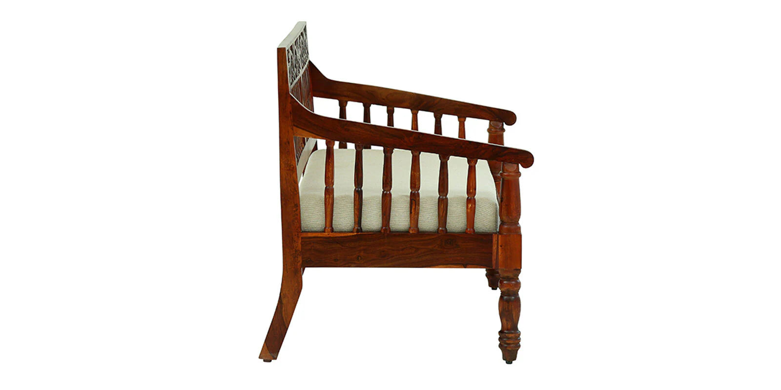 Omat Sheesham Wood 2 Seater Sofa In Honey Oak Finish - Febonic Living