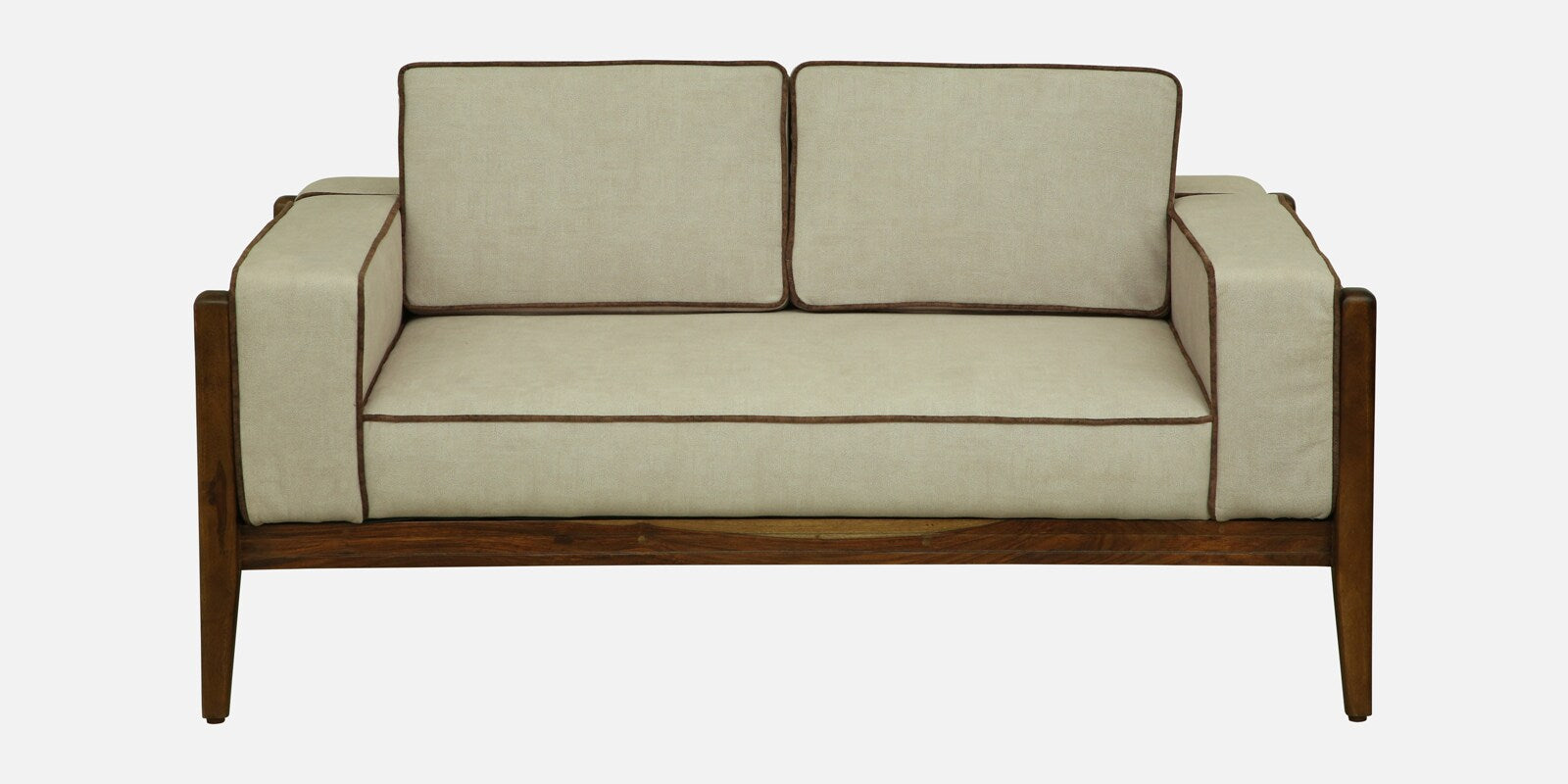 Gildin Sheesham Wood 2 Seater Sofa In Beige Colour