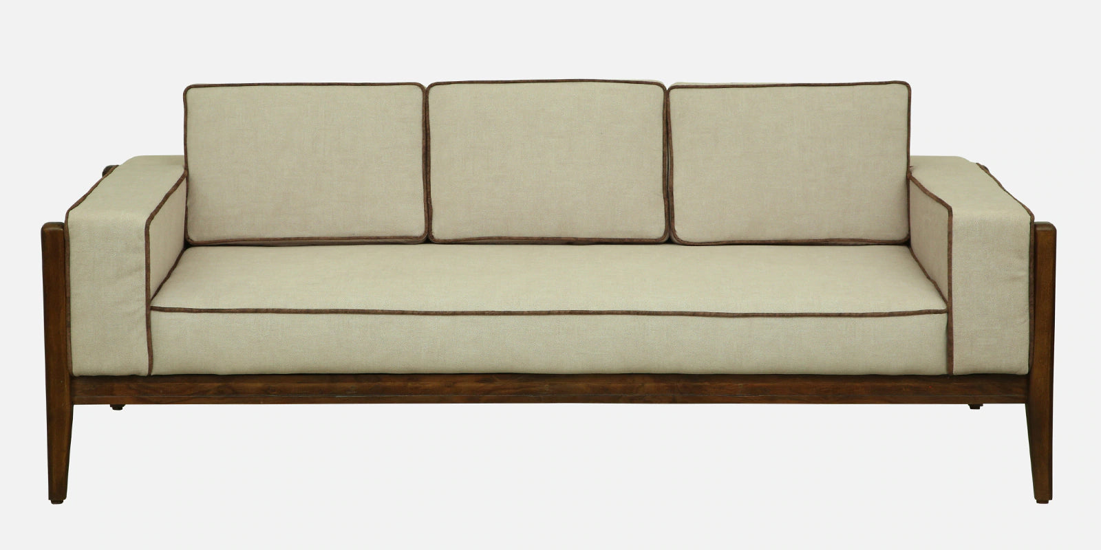 Gildin Sheesham Wood 3 Seater Sofa In Beige Colour