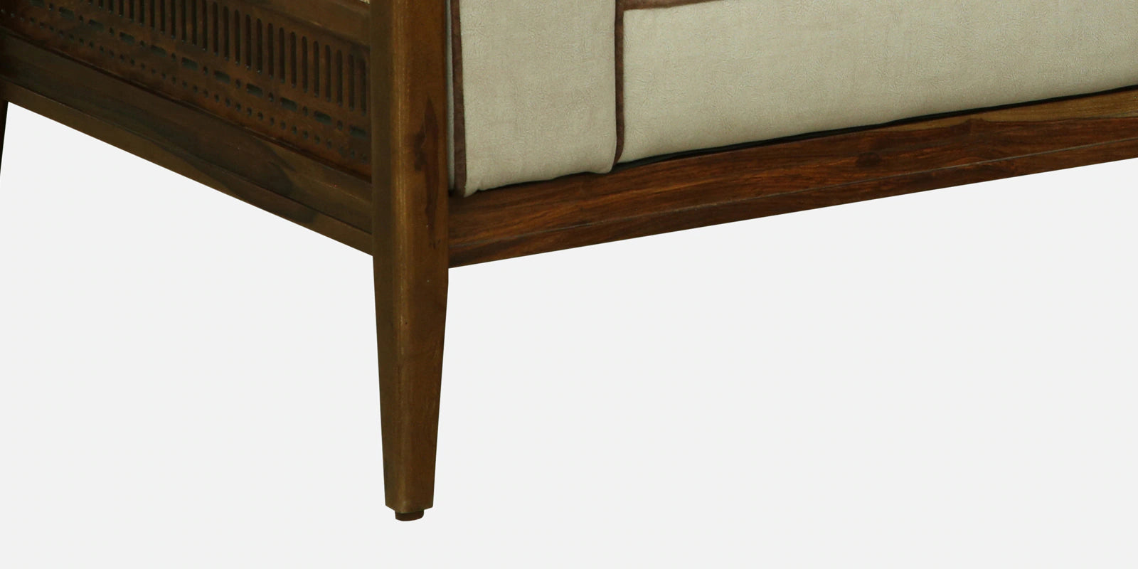Gildin Sheesham Wood 3 Seater Sofa In Beige Colour