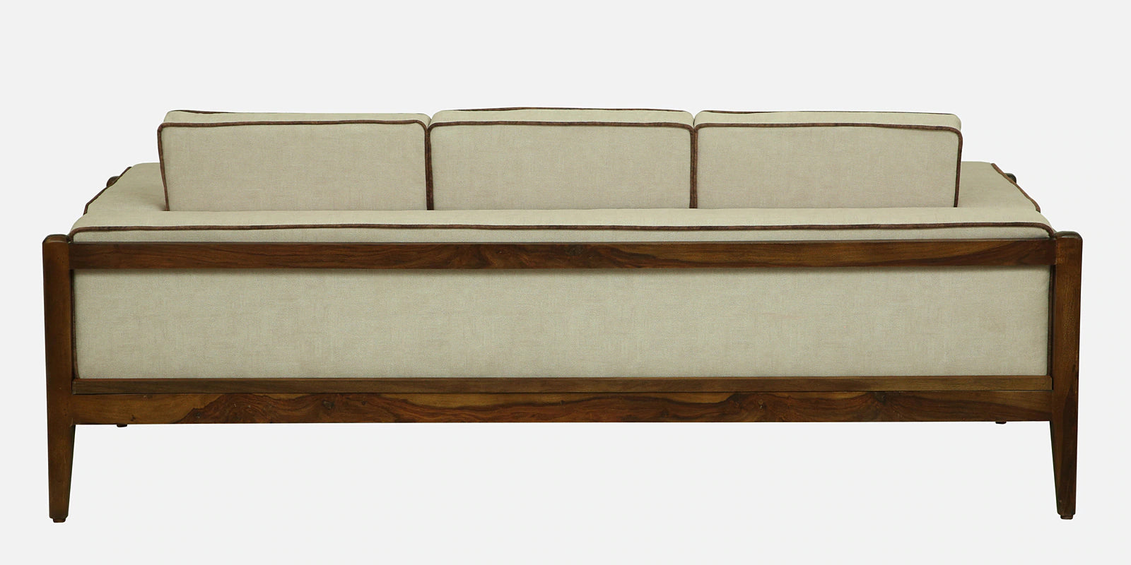 Gildin Sheesham Wood 3 Seater Sofa In Beige Colour