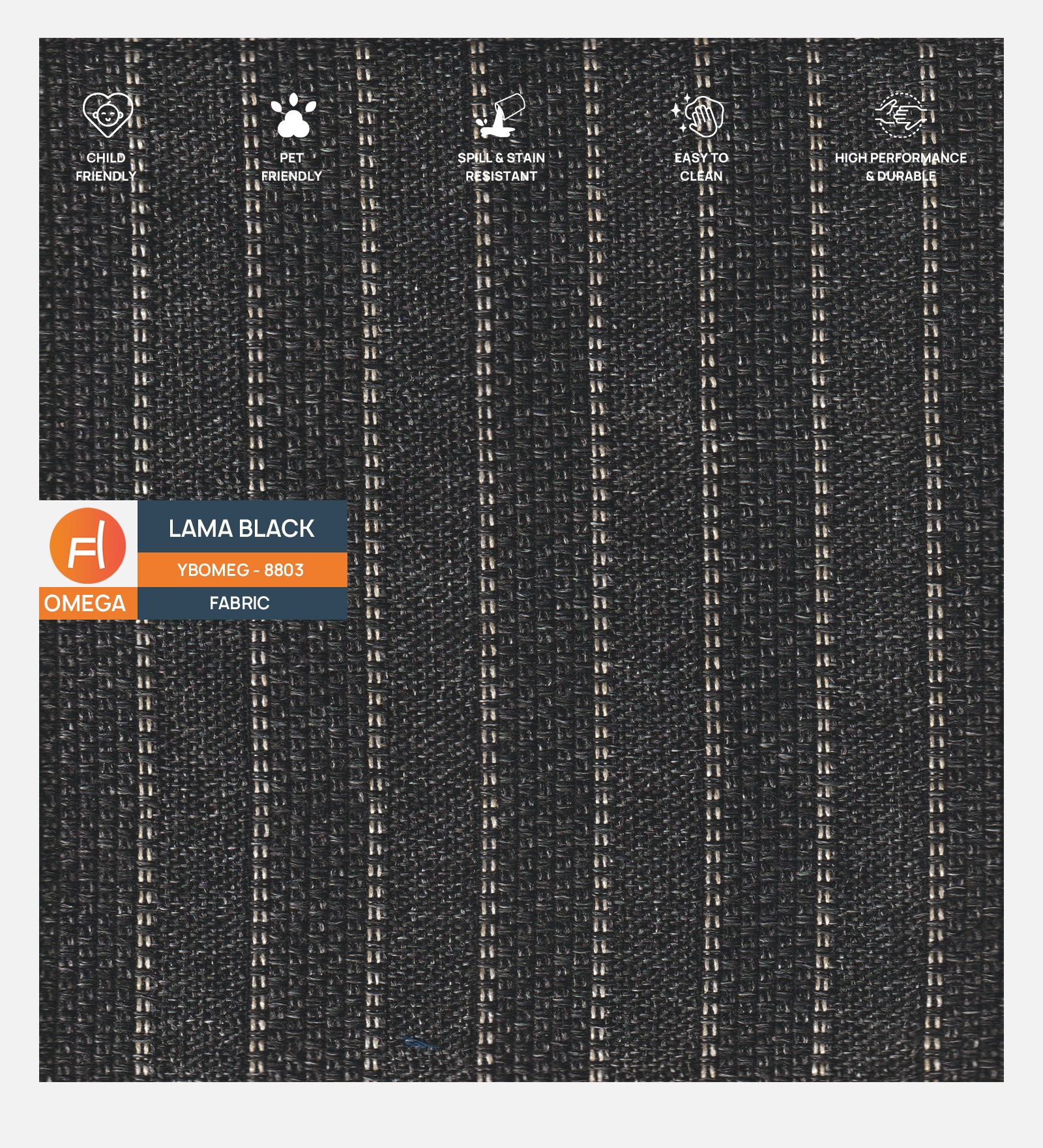 Juno Fabric 1 Seater Sofa In  Lama Black Colour - Febonic Living