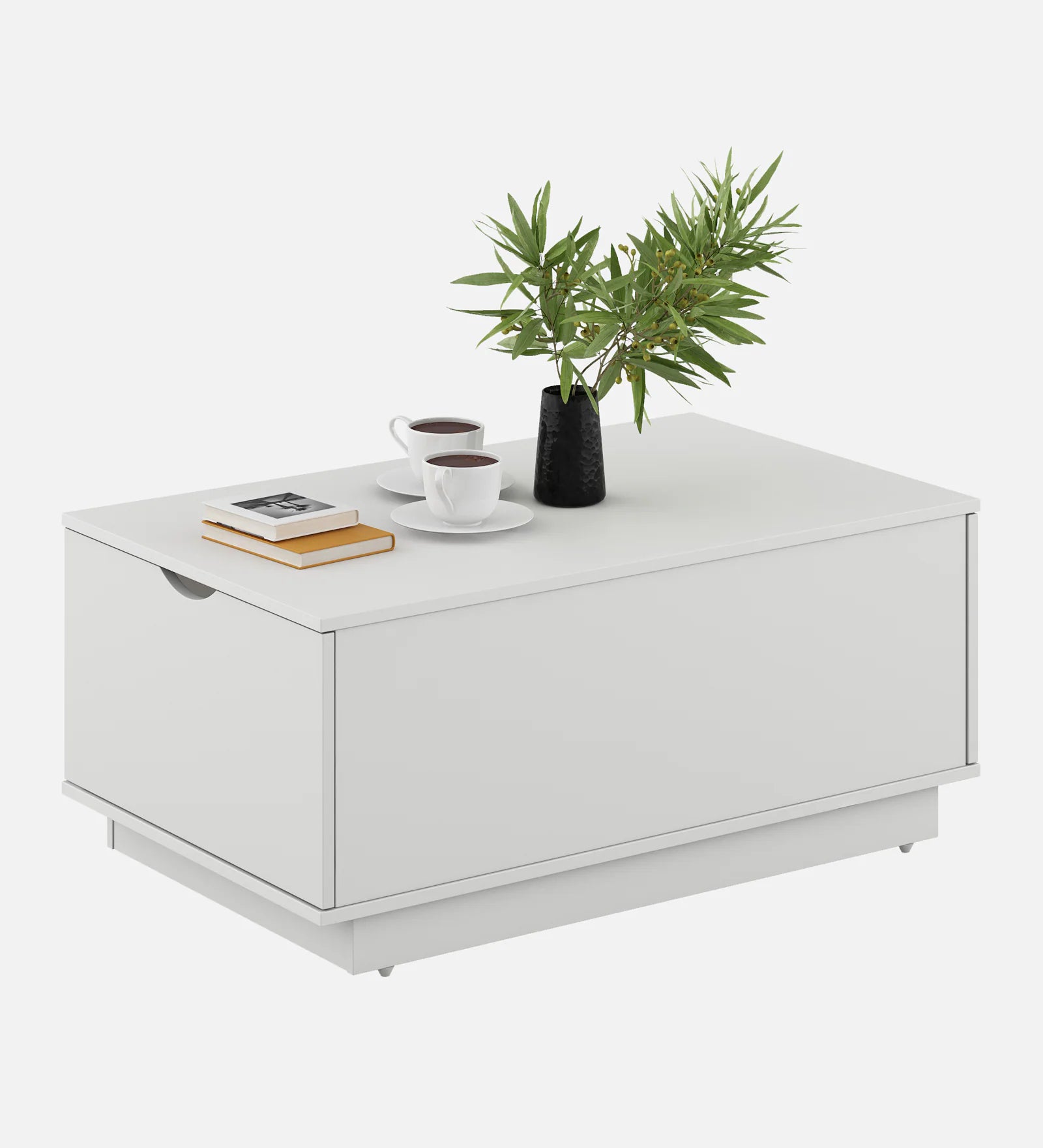 Kisar Coffee Table In Frosty White Finish - Febonic Living