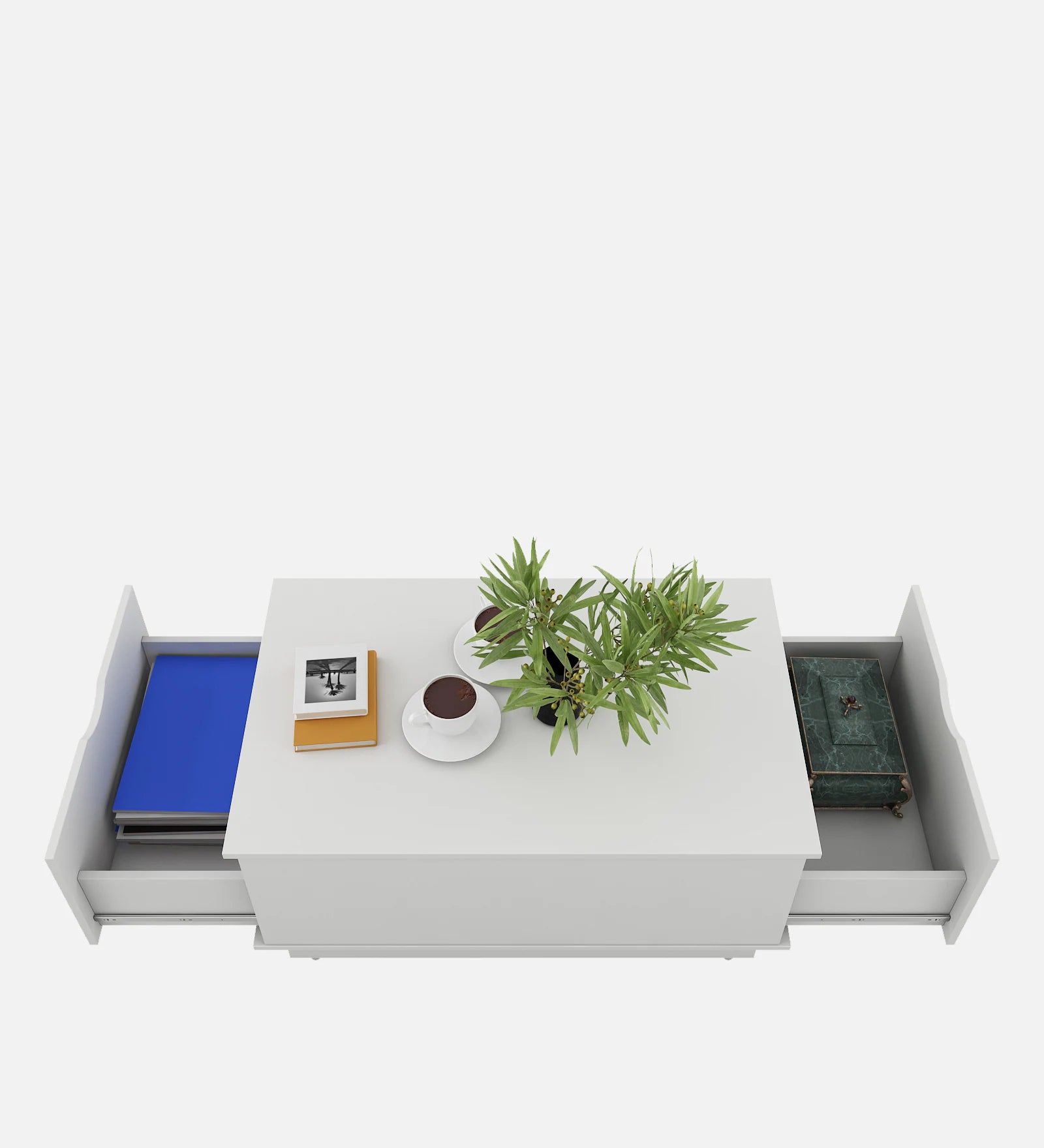 Kisar Coffee Table In Frosty White Finish - Febonic Living