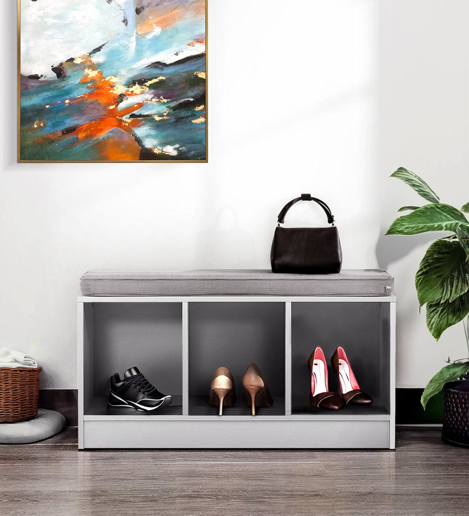 Zaire Shoe Rack In Frosty White Finish - Febonic Living