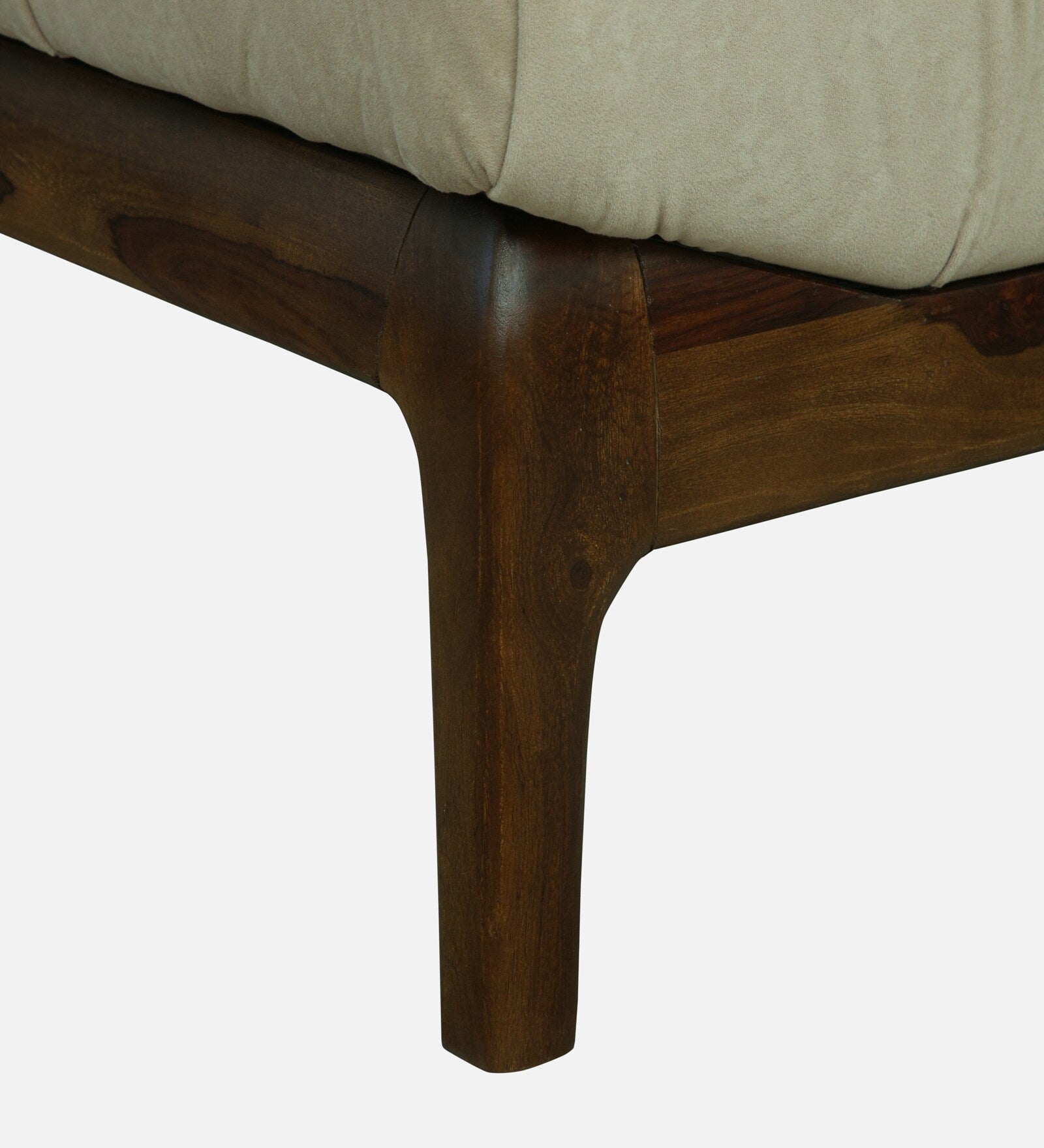 Tiki Sheesham Wood 1 Seater Sofa In Beige Colour