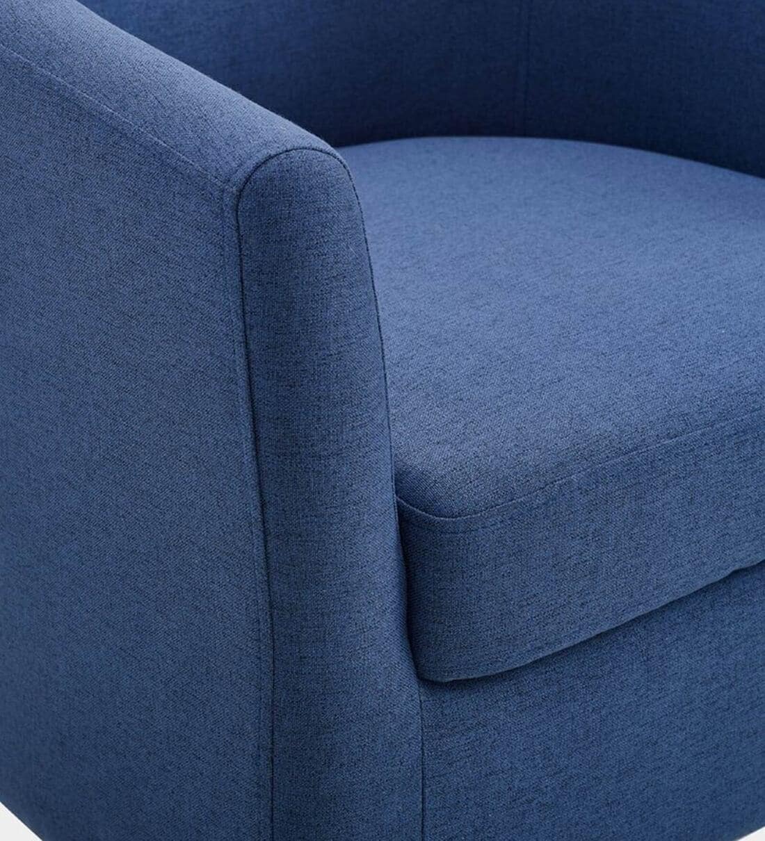 Lovida Fabric Barrel Chair With Ottoman In Royal Blue Colour - Febonic Living