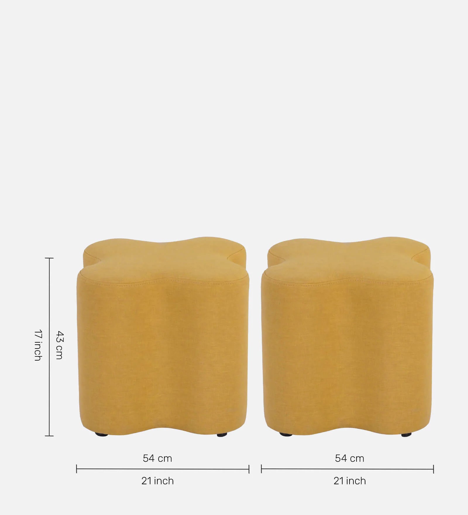 Toby Fabric Pouffe In Bold Yellow Colour - Febonic Living