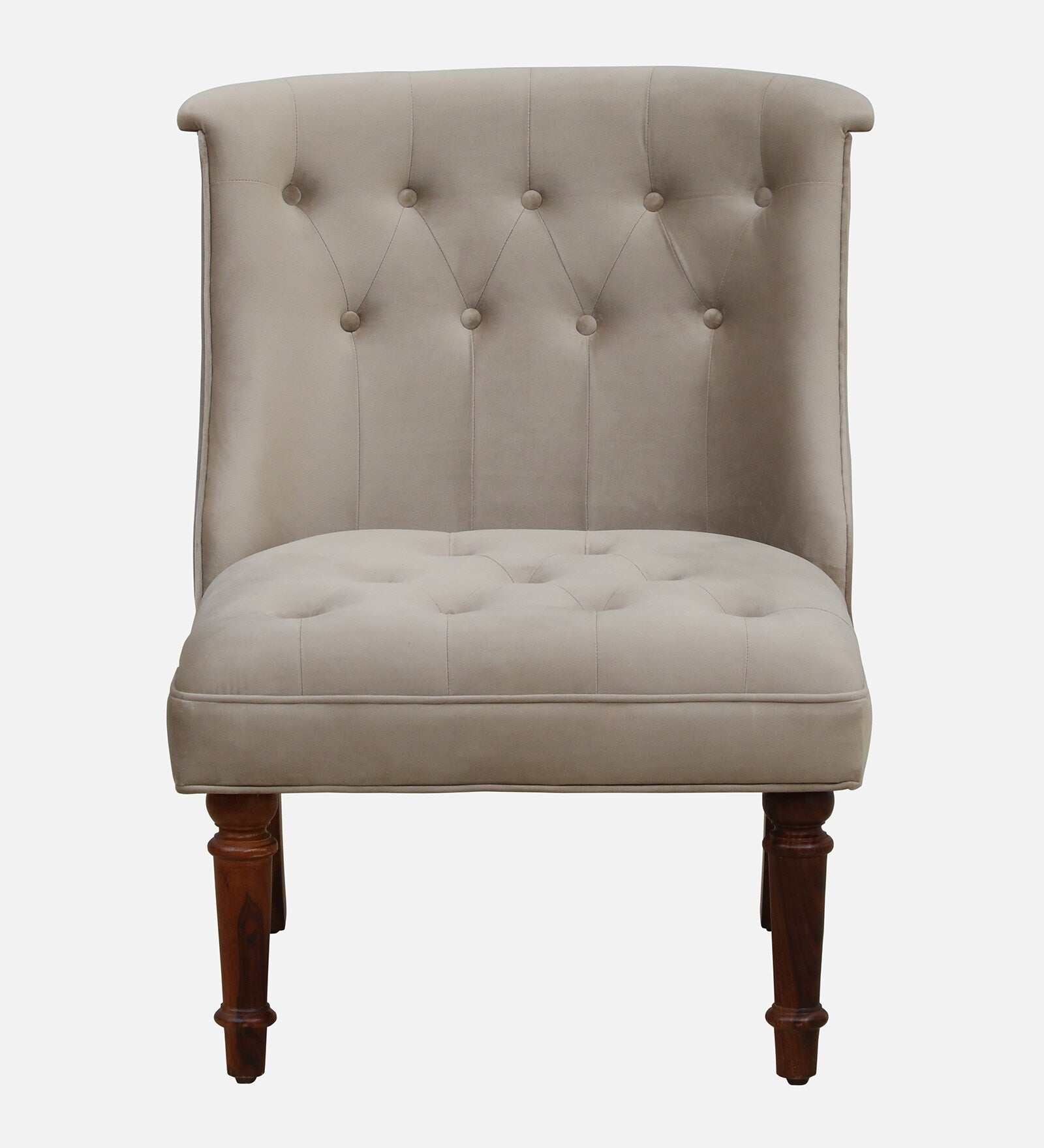 Ludovic Velvet Slipper Chair In Beige Colour - Febonic Living