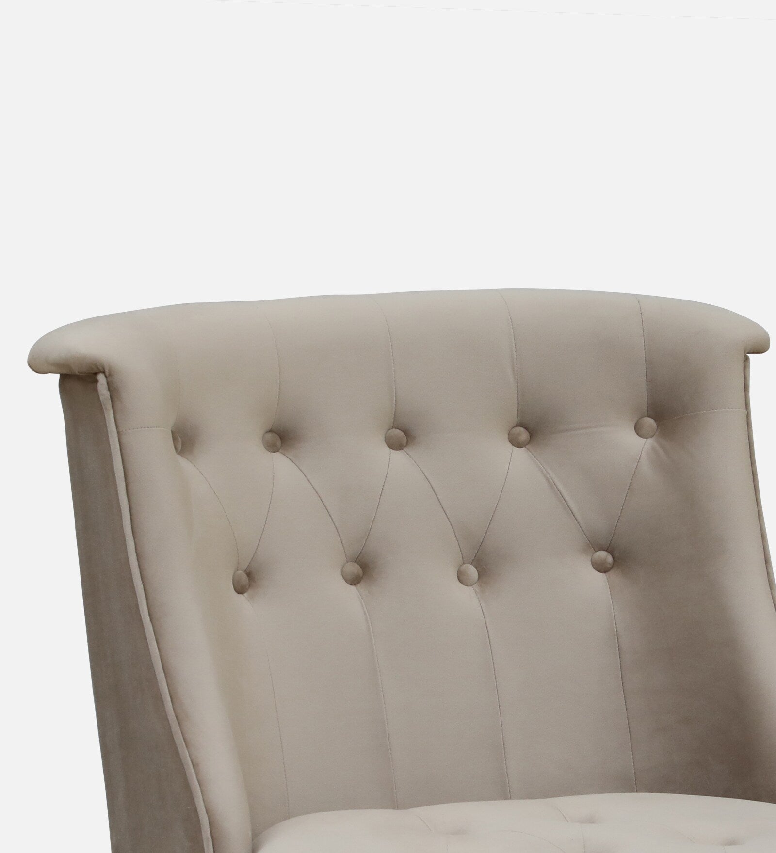 Ludovic Velvet Slipper Chair In Beige Colour - Febonic Living