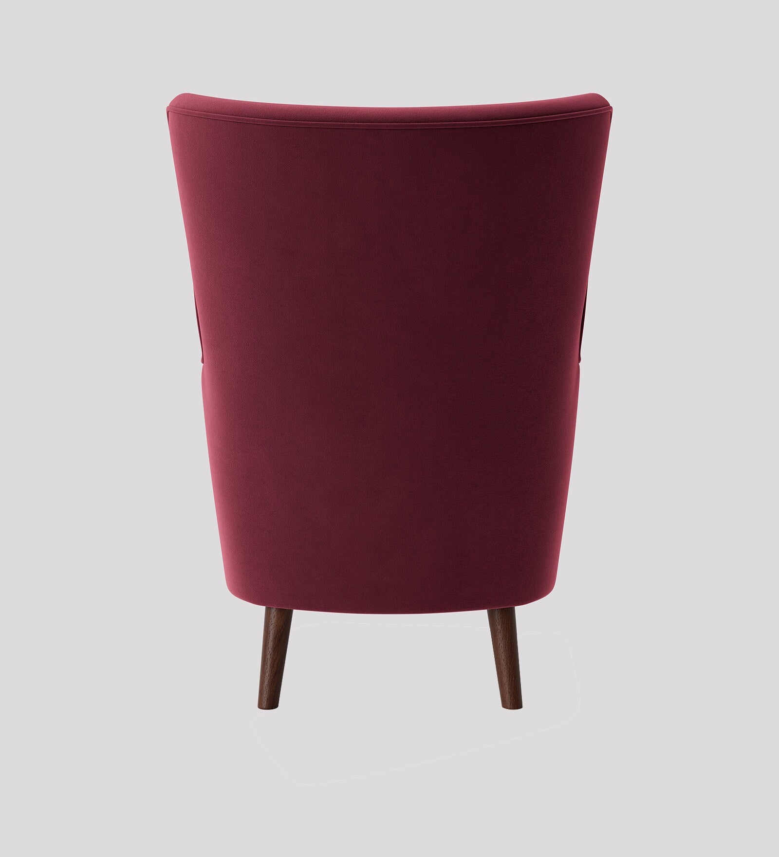Mash Velvet Wing Chair In Maroon Colour