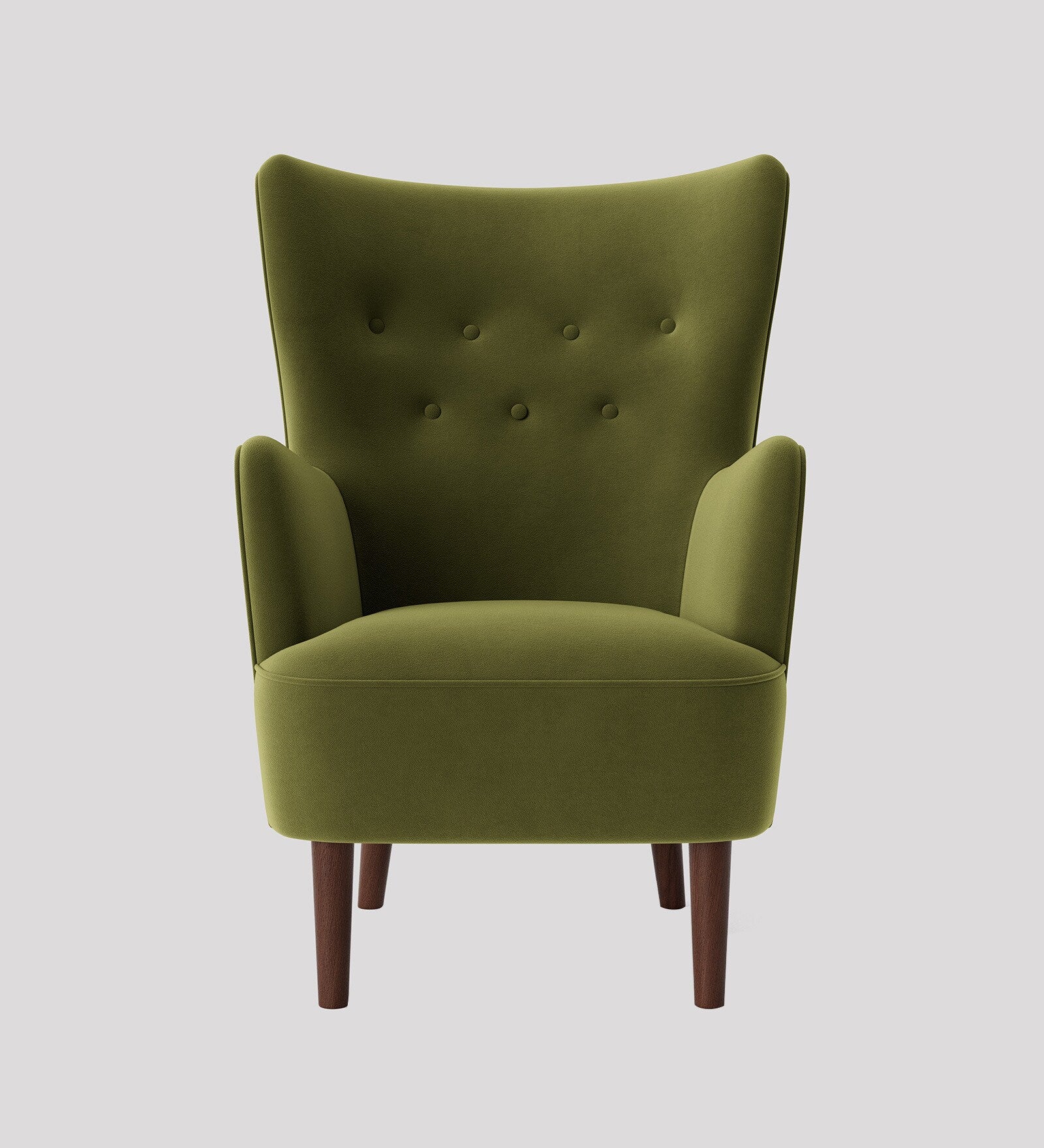 Mash Velvet Wing Chair In Mint Green Colour