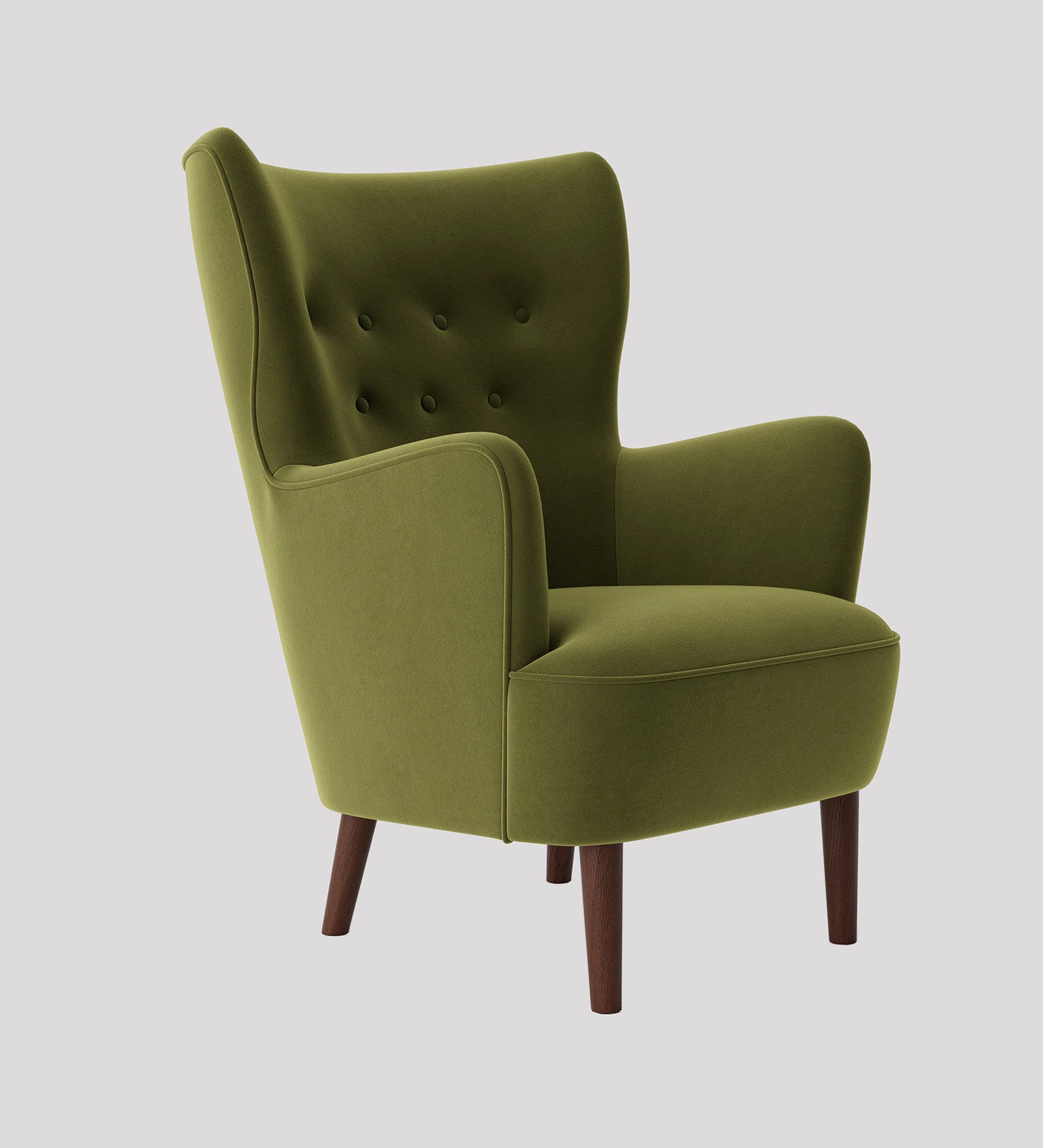 Mash Velvet Wing Chair In Mint Green Colour