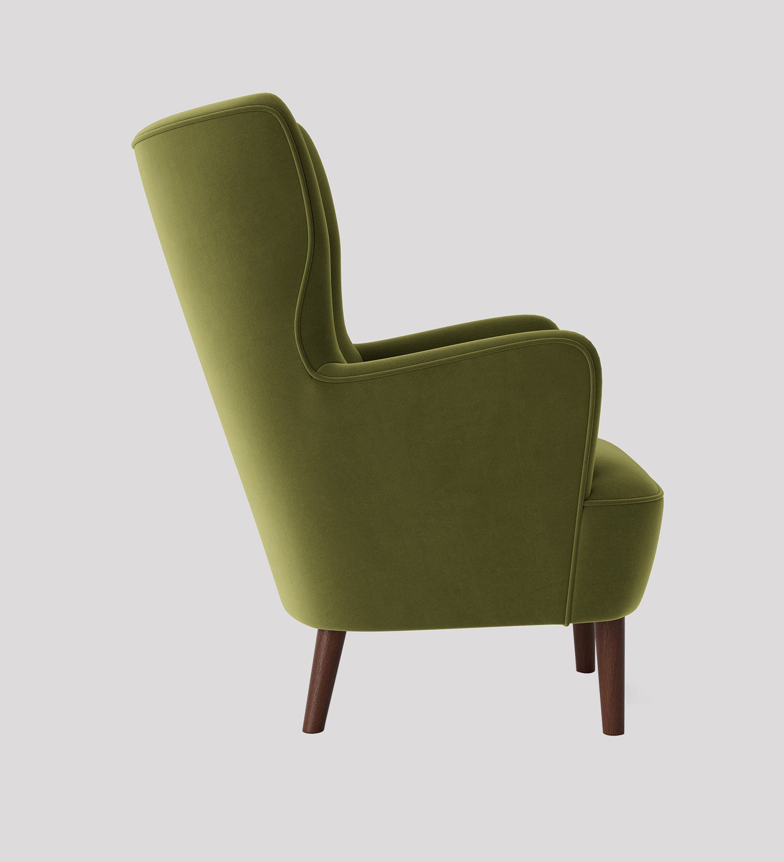Mash Velvet Wing Chair In Mint Green Colour