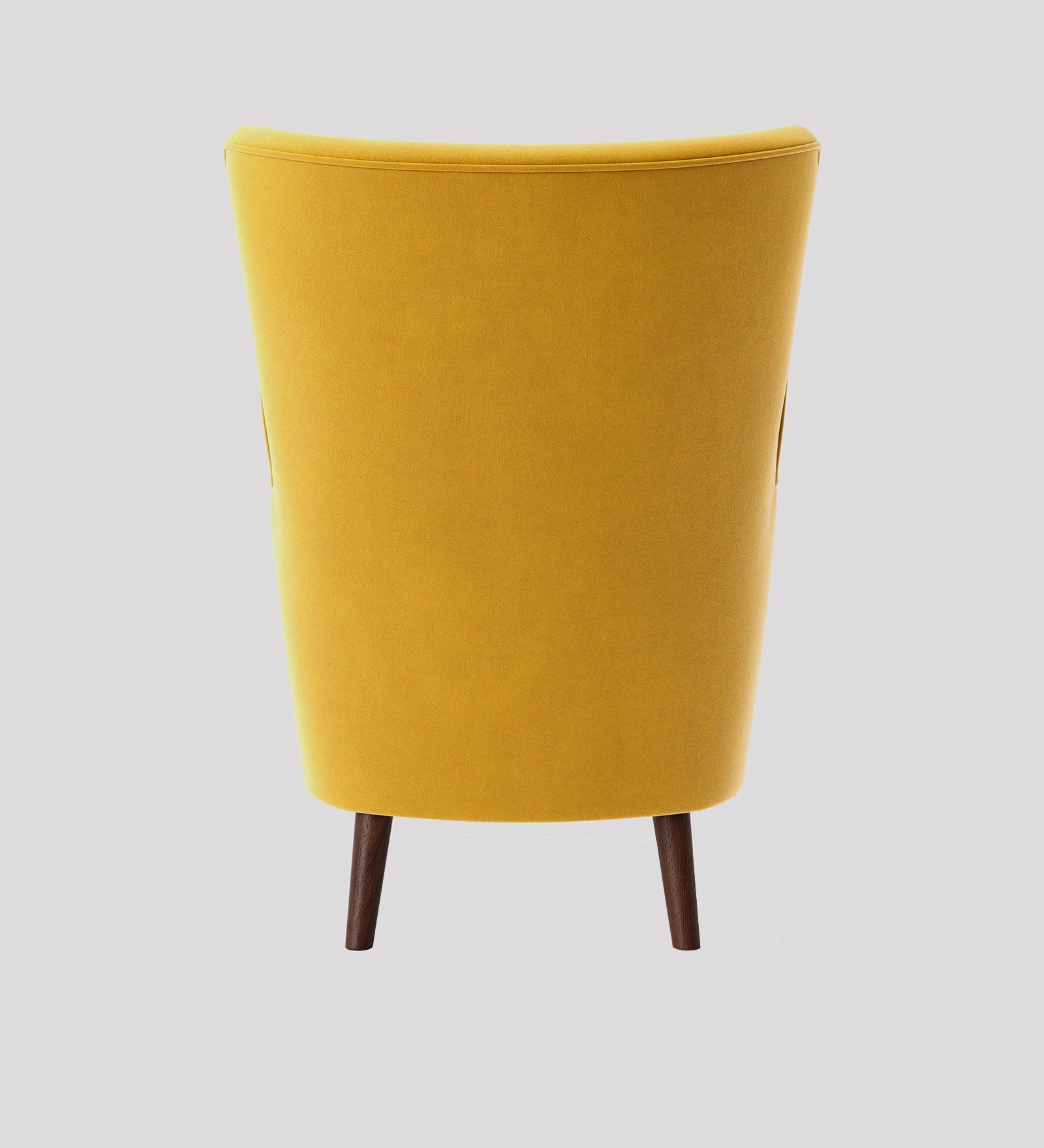 Mash Velvet Wing Chair In Yellow Colour
