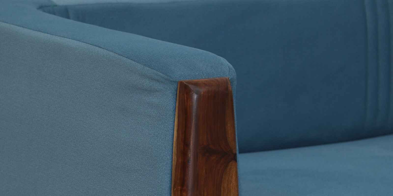 Jisma Sheesham Wood 2 Seater Sofa In Blue Colour - Febonic Living