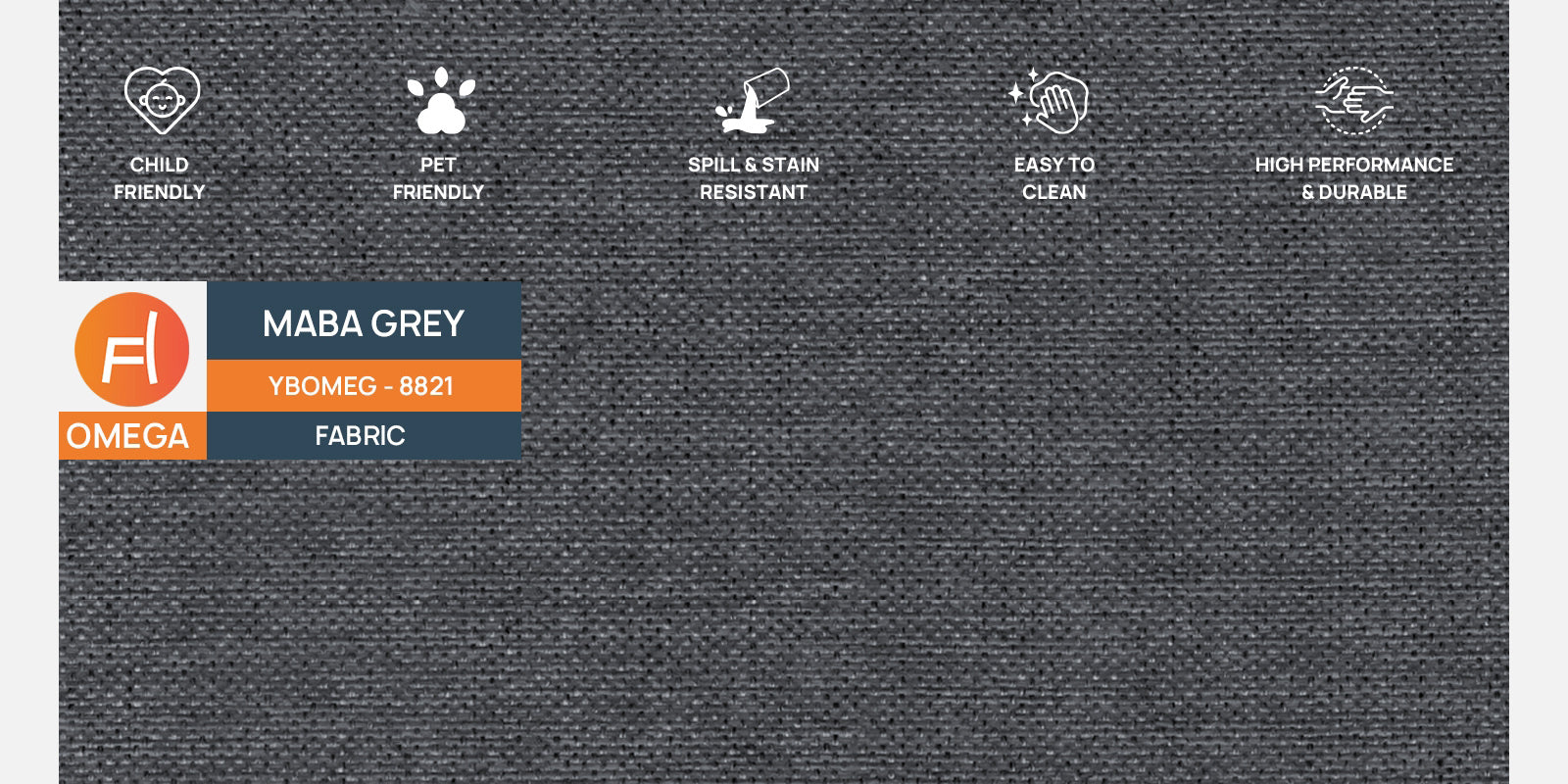 Ribby Fabric 2 Seater Sofa In Maba Grey Colour - Febonic Living