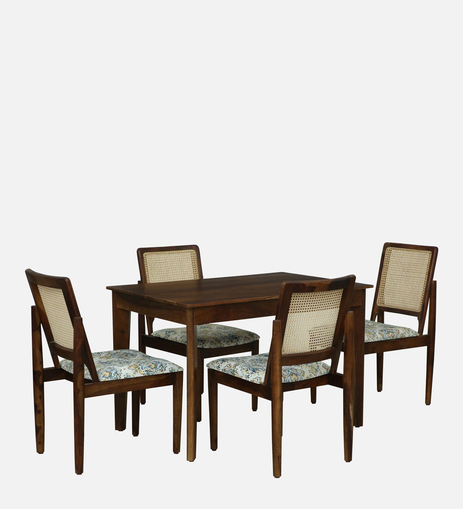 Mayer Sheesham Wood 4 Seater Dining Set In Provincial Teak Finish - Febonic Living