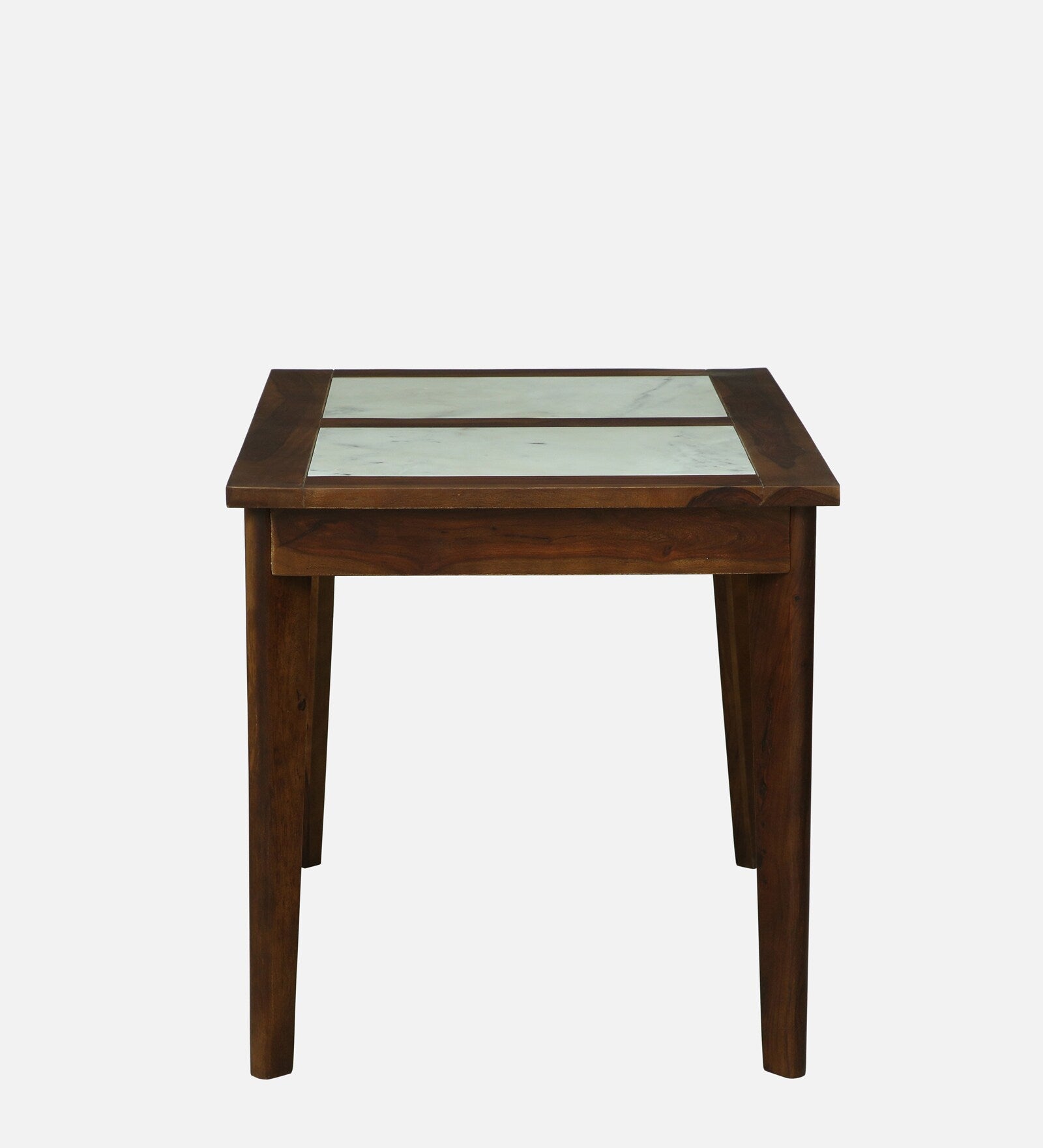 Mayer Sheesham Wood 4 Seater Dining Set With Marble Top In Provincial Teak Finish - Febonic Living