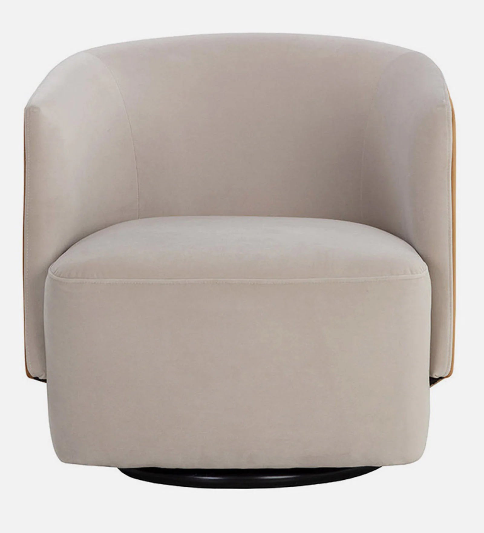 Molly Velvet Swivel Chair In Camel Beige Colour - Febonic Living