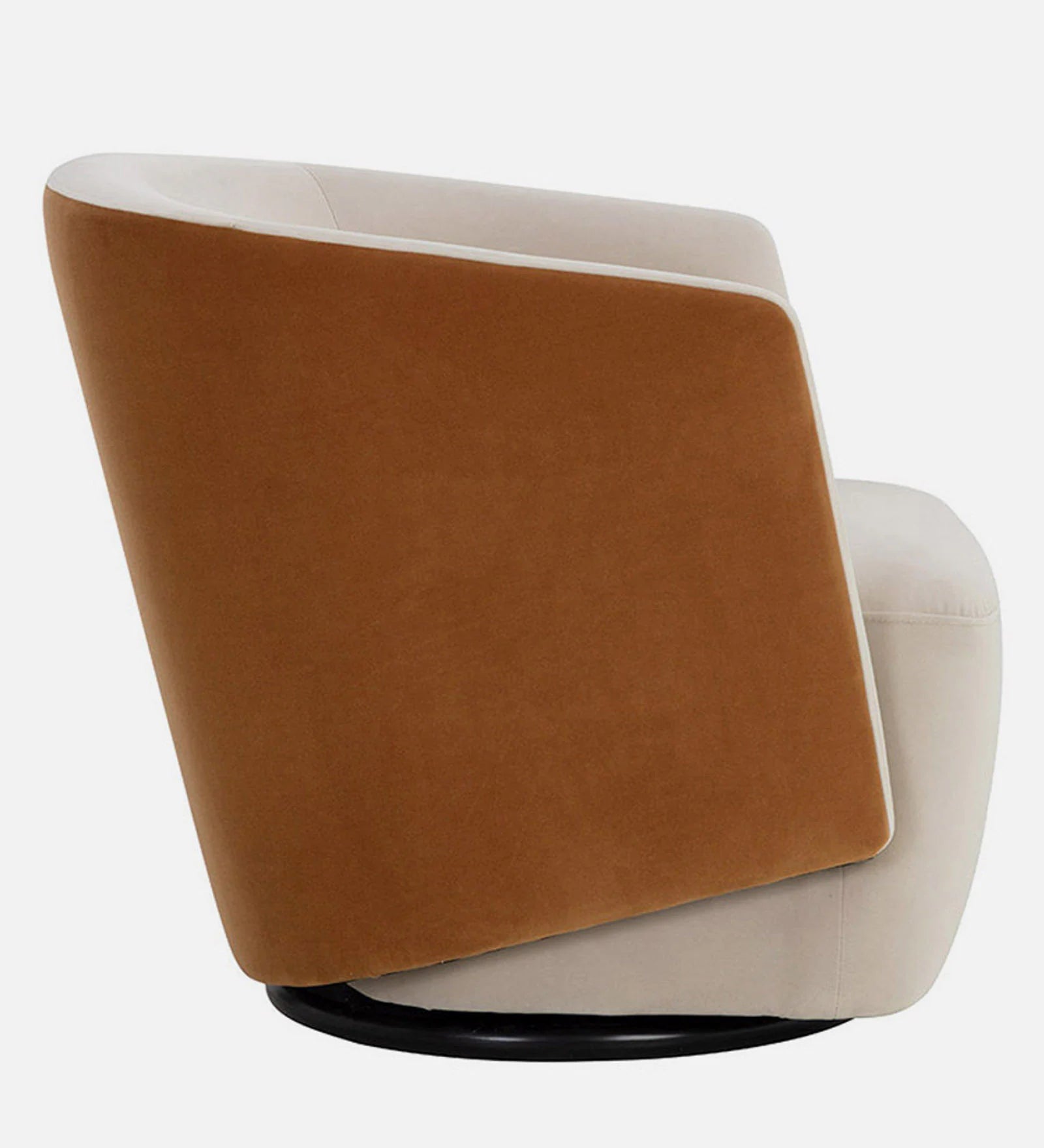 Molly Velvet Swivel Chair In Camel Beige Colour - Febonic Living