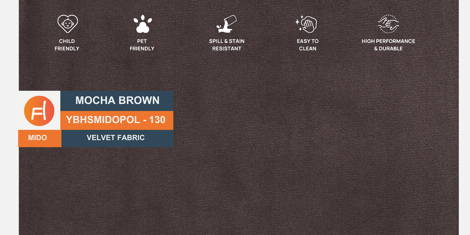 Yara Velvet Fabric 3 Seater Sofa In Mocha Brown Colour - Febonic Living